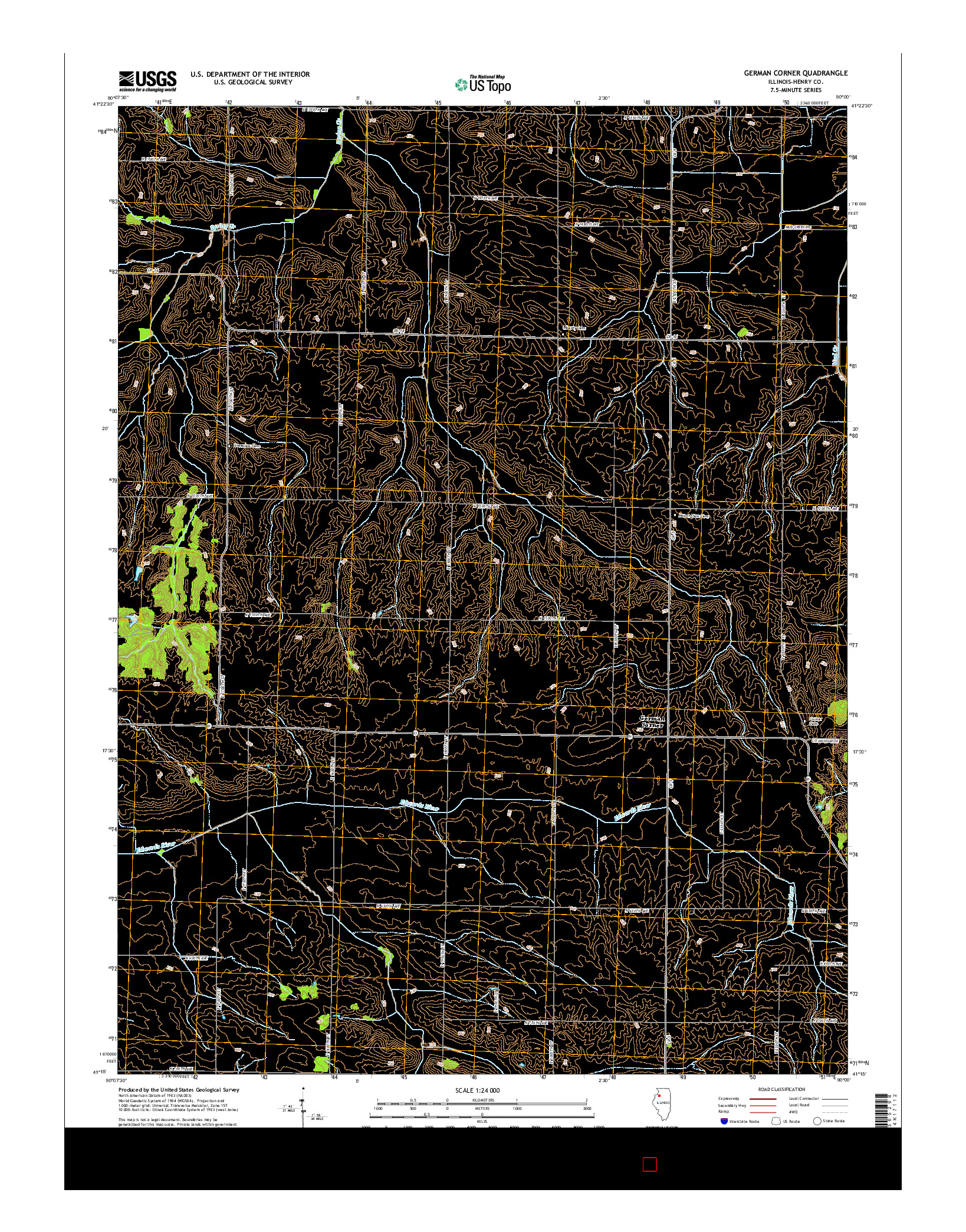 USGS US TOPO 7.5-MINUTE MAP FOR GERMAN CORNER, IL 2015