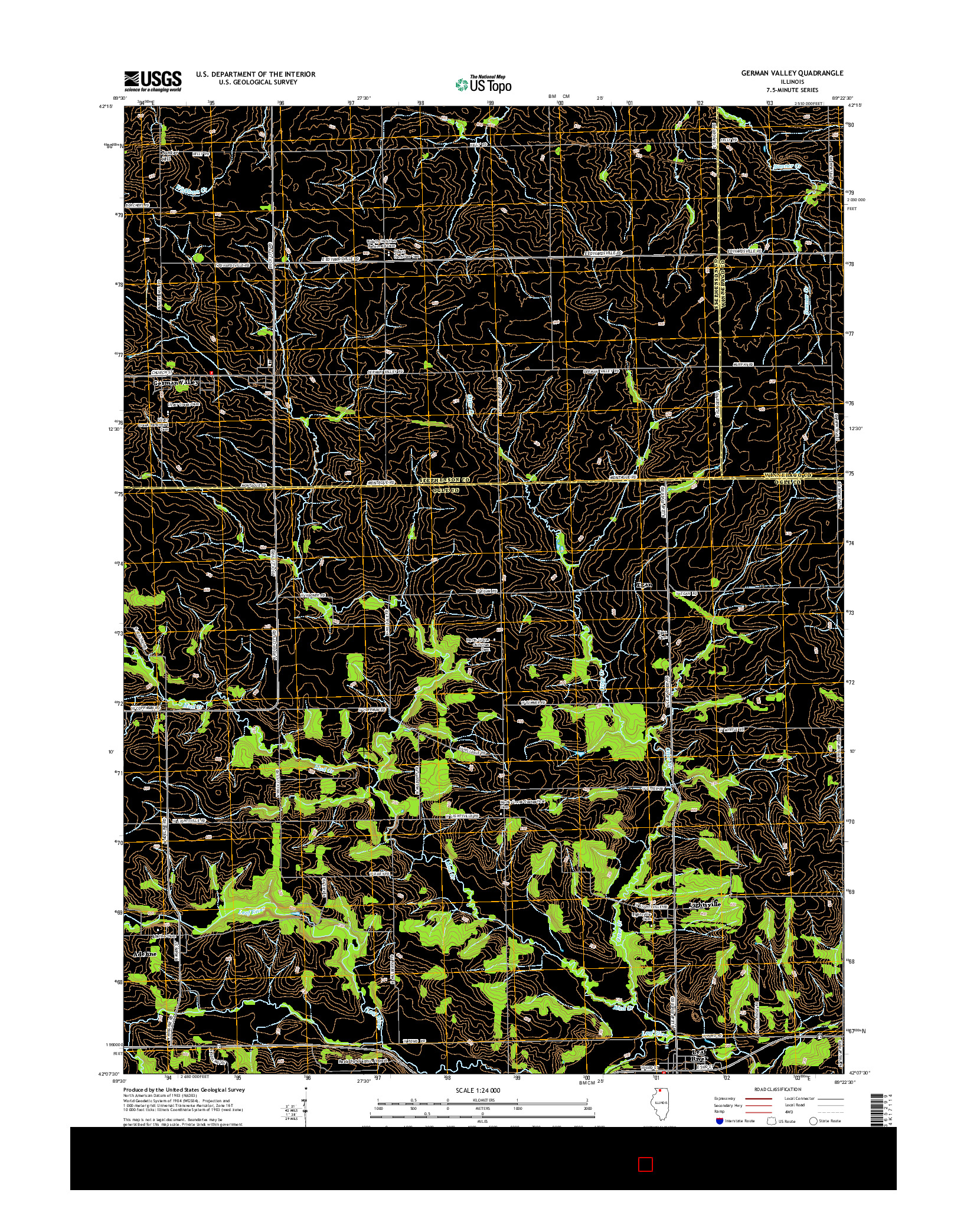 USGS US TOPO 7.5-MINUTE MAP FOR GERMAN VALLEY, IL 2015