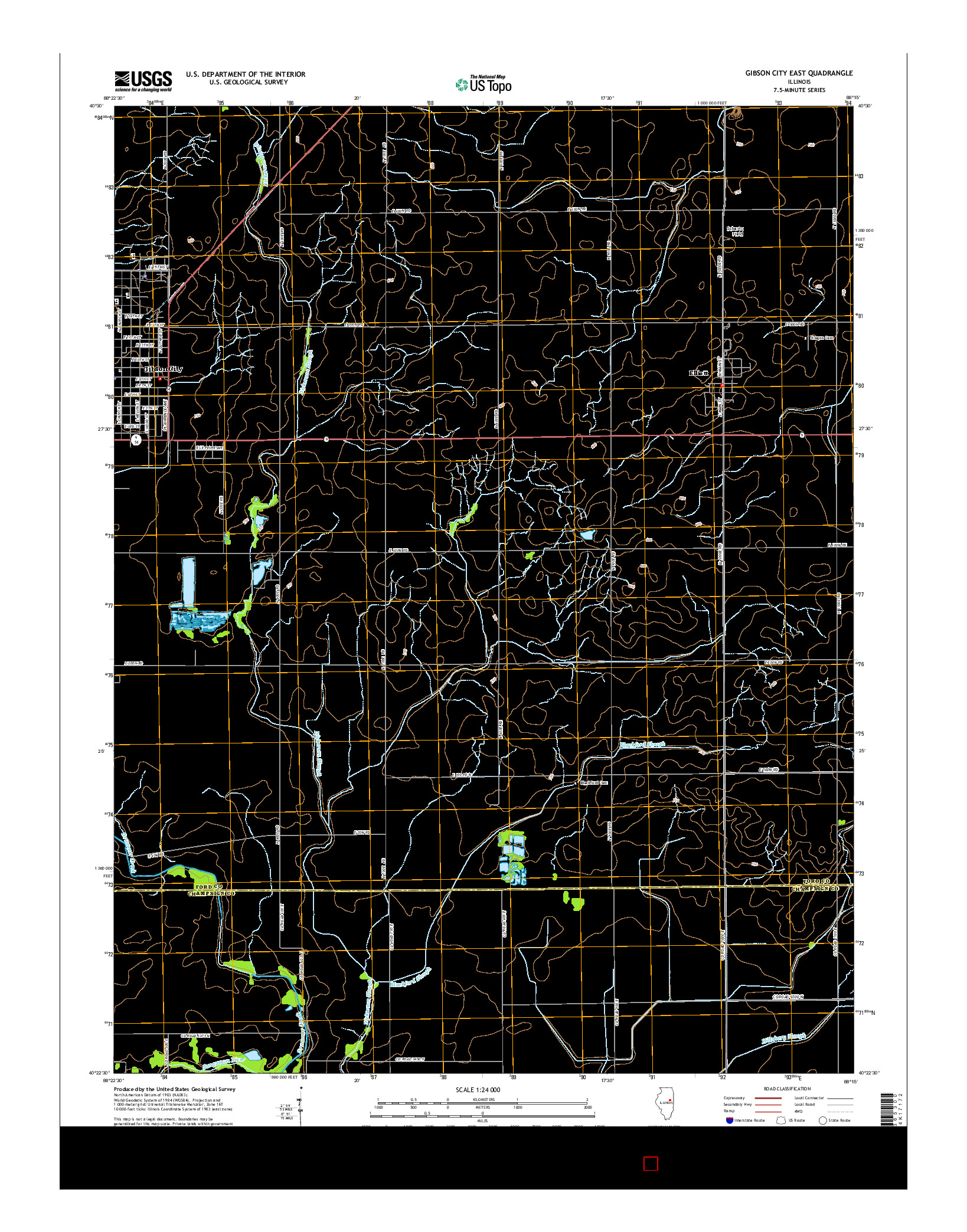 USGS US TOPO 7.5-MINUTE MAP FOR GIBSON CITY EAST, IL 2015