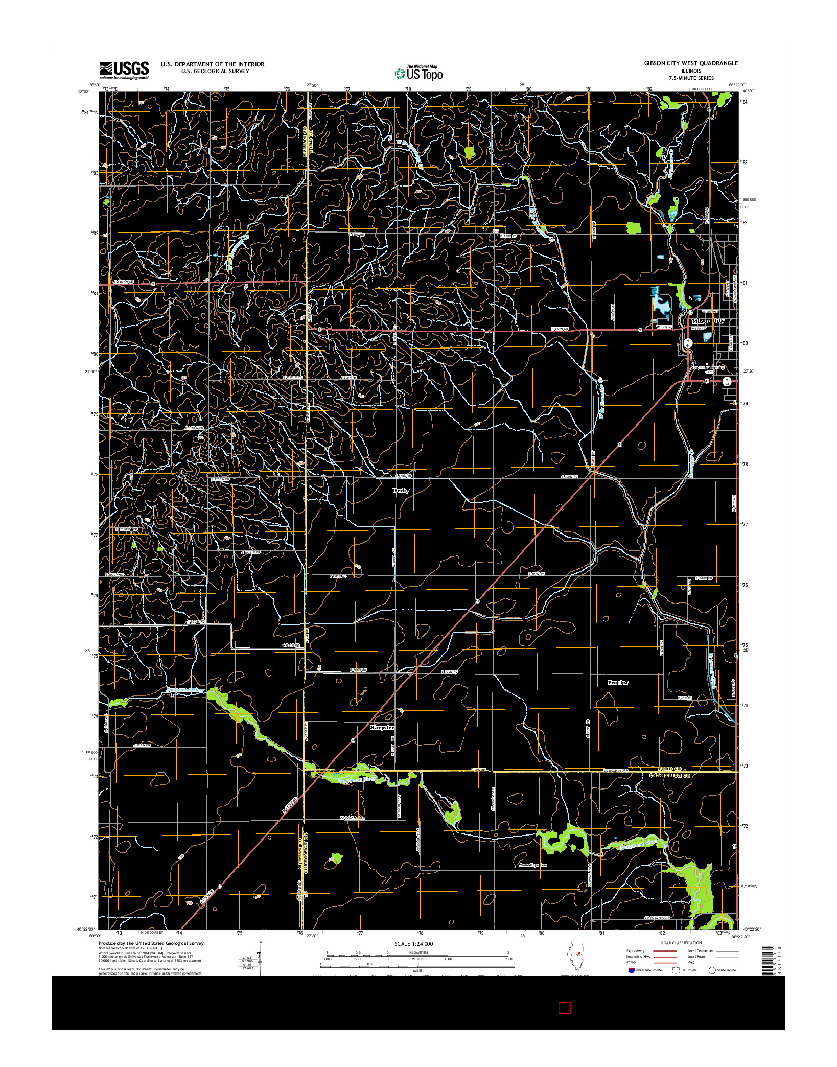 USGS US TOPO 7.5-MINUTE MAP FOR GIBSON CITY WEST, IL 2015
