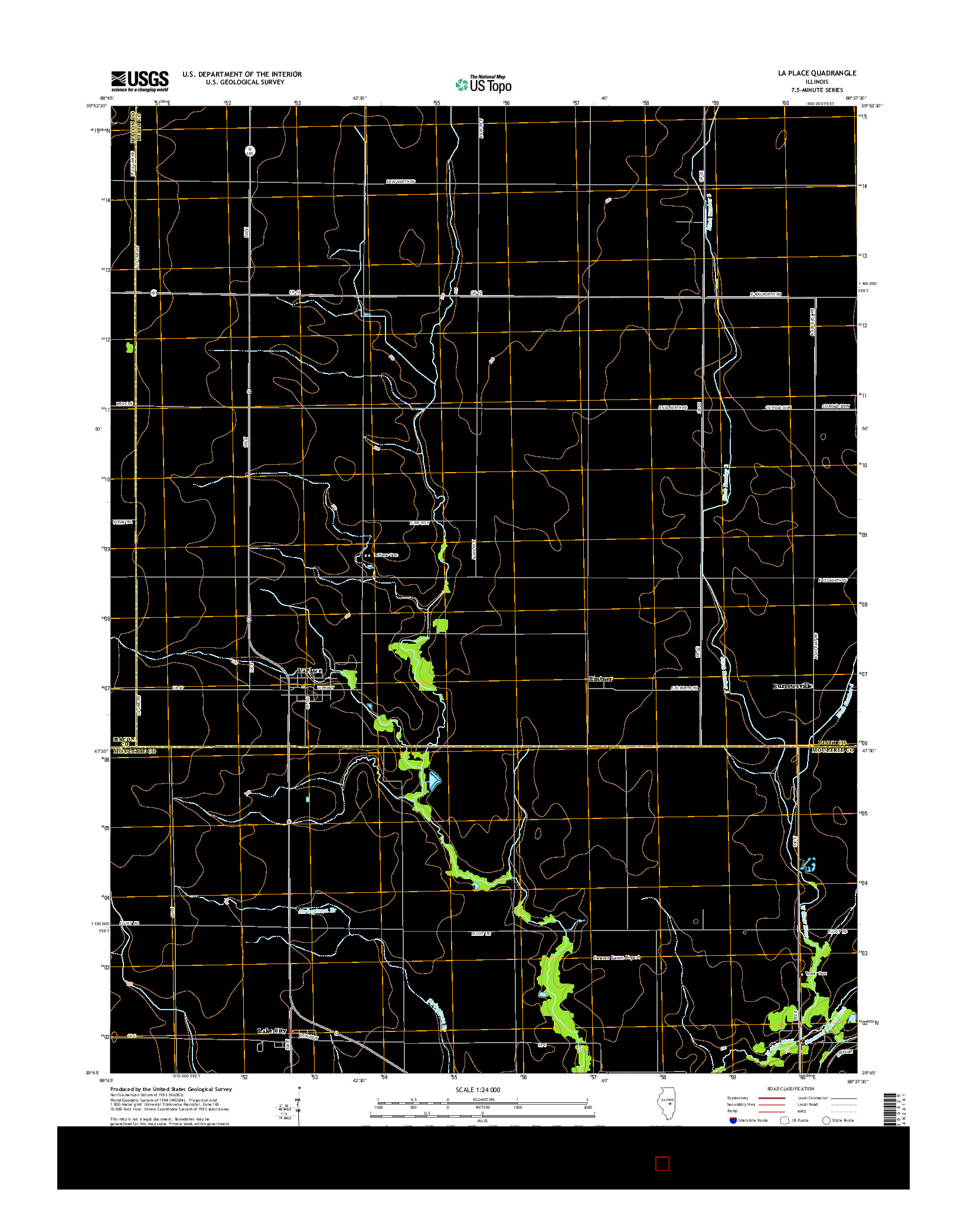 USGS US TOPO 7.5-MINUTE MAP FOR LA PLACE, IL 2015