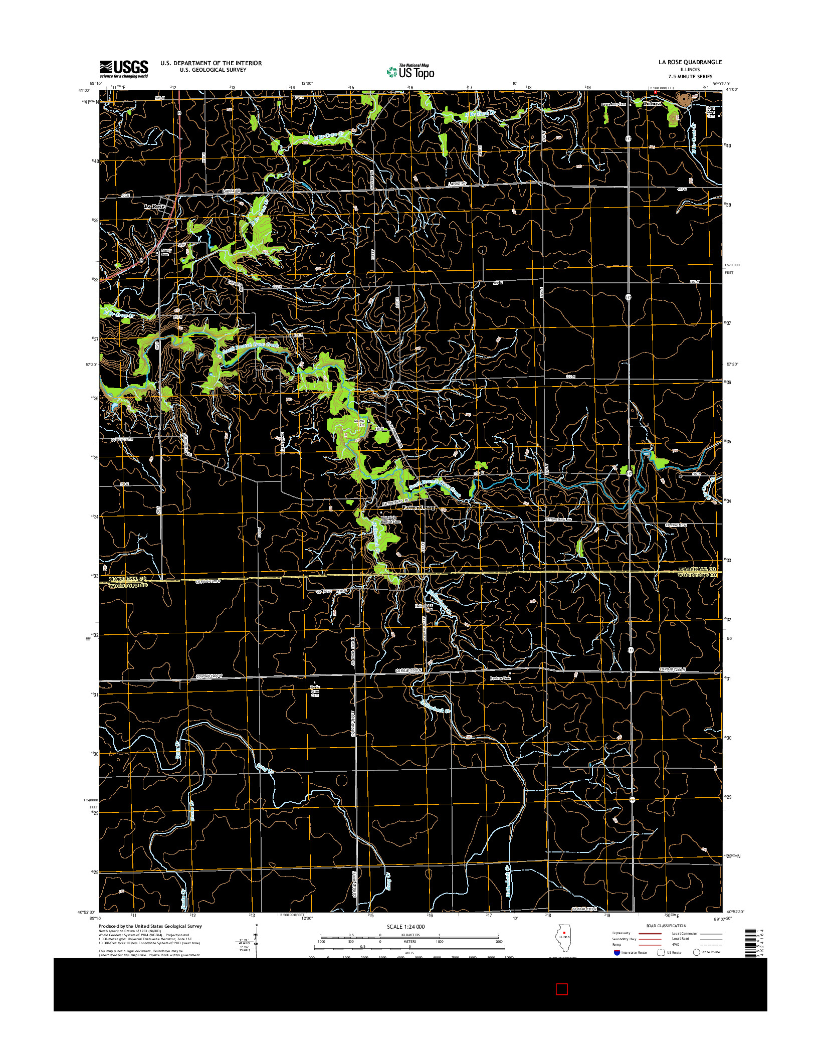 USGS US TOPO 7.5-MINUTE MAP FOR LA ROSE, IL 2015