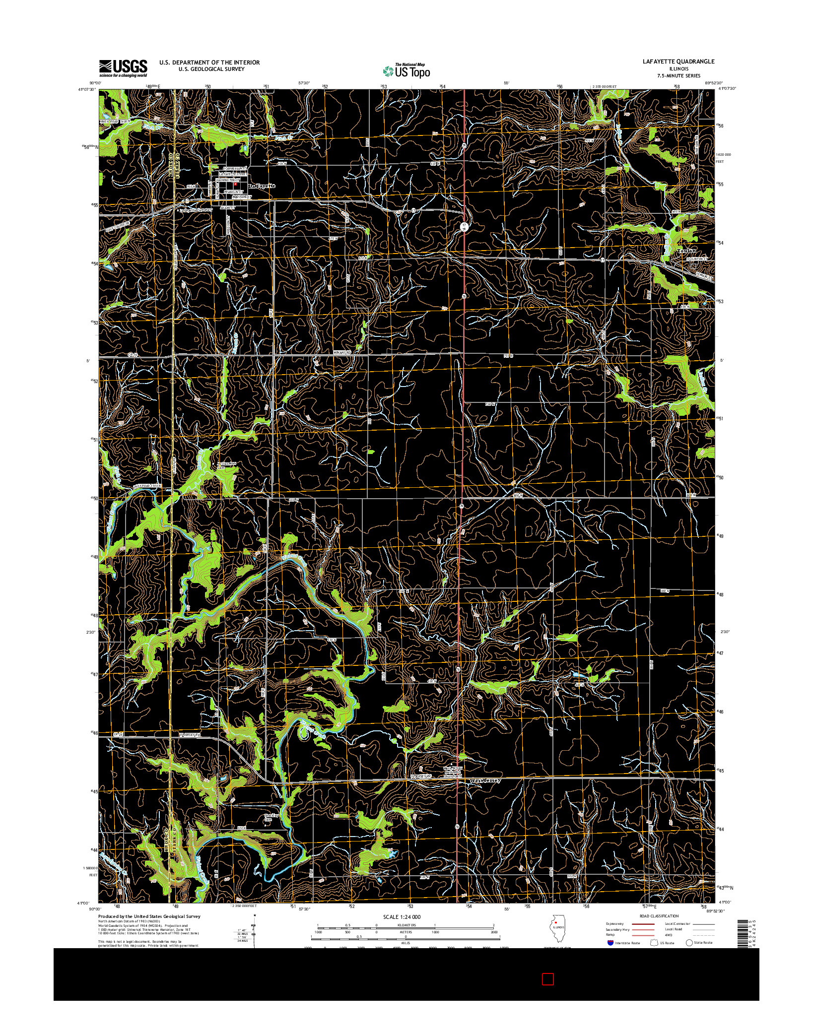 USGS US TOPO 7.5-MINUTE MAP FOR LAFAYETTE, IL 2015