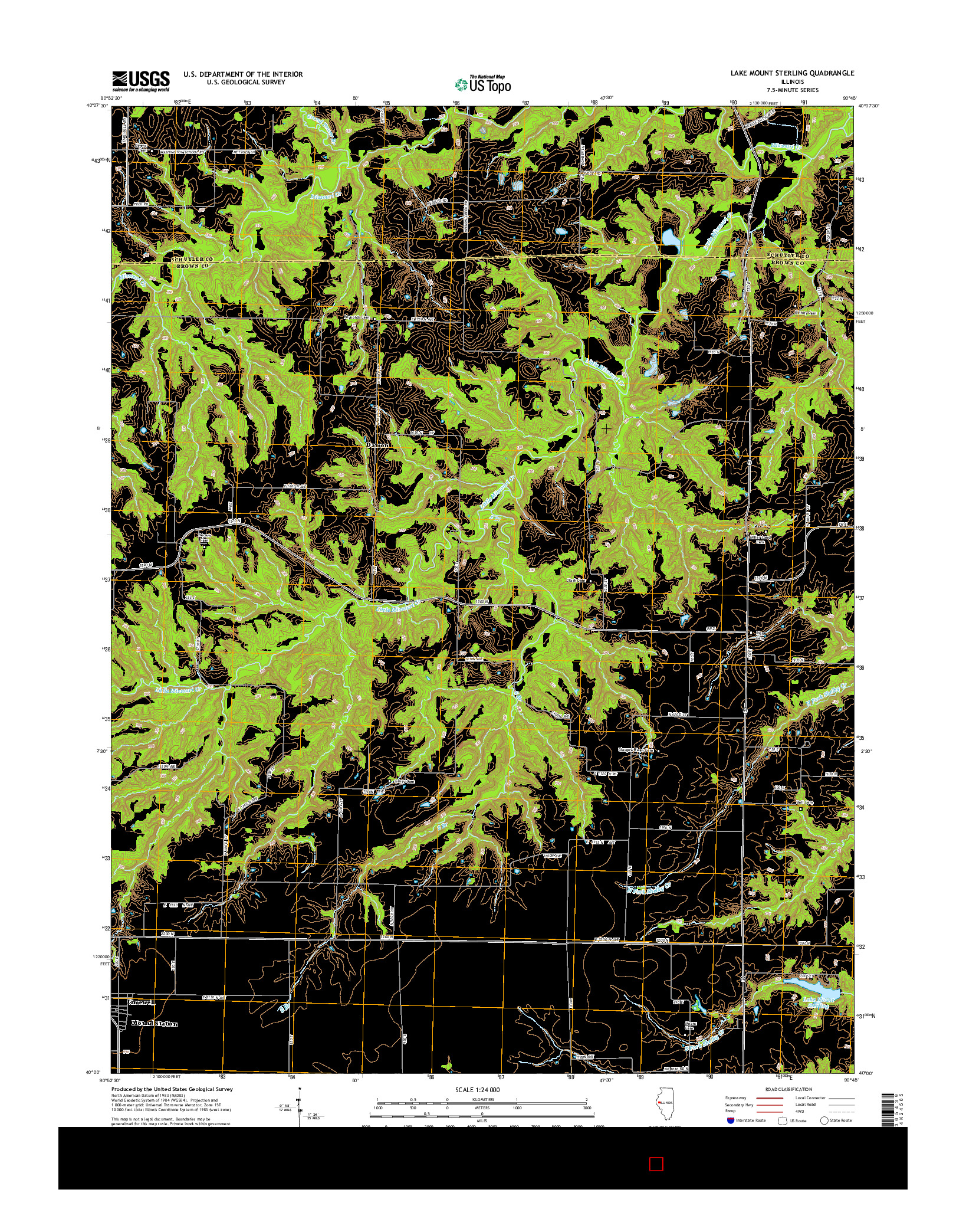 USGS US TOPO 7.5-MINUTE MAP FOR LAKE MOUNT STERLING, IL 2015