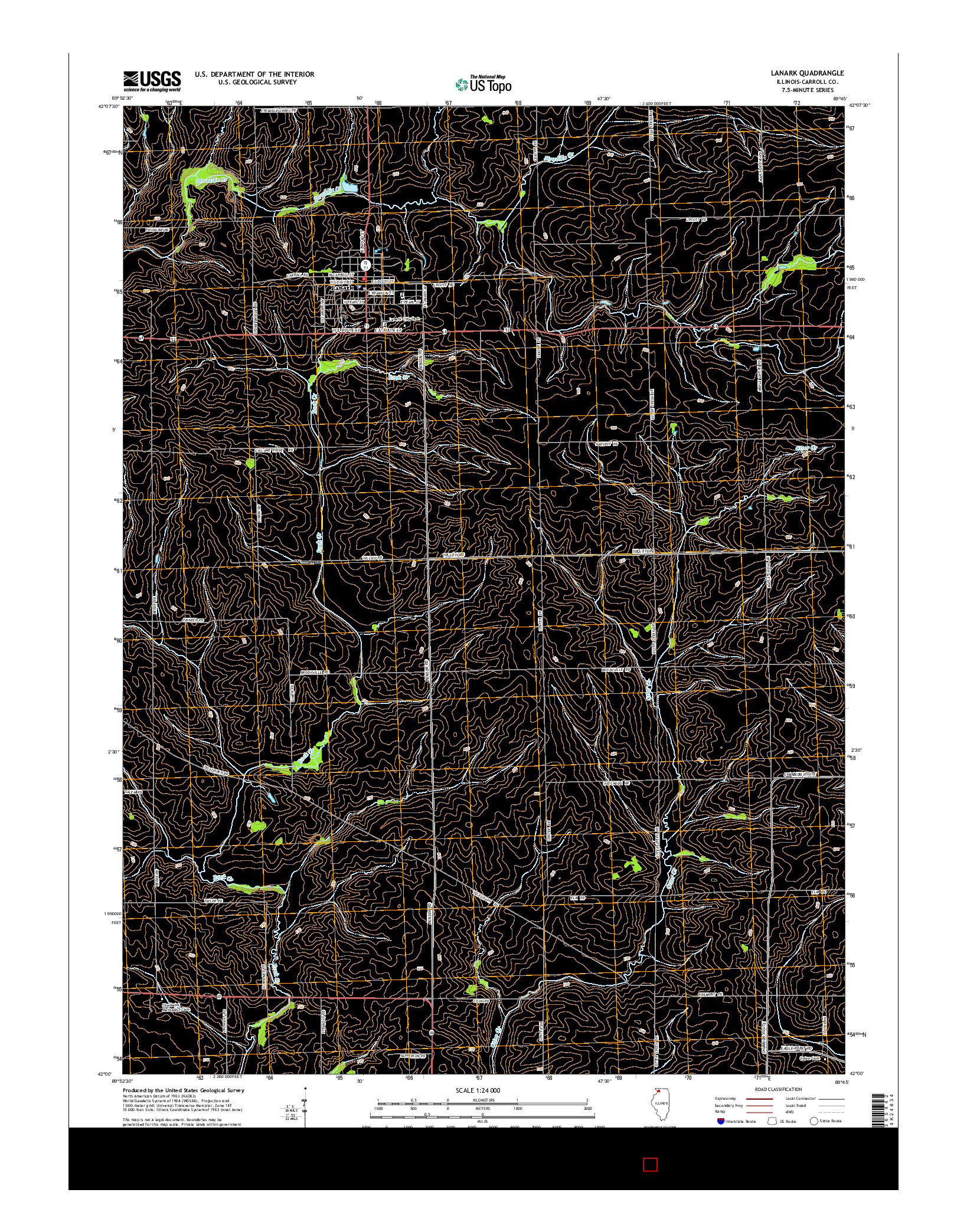 USGS US TOPO 7.5-MINUTE MAP FOR LANARK, IL 2015