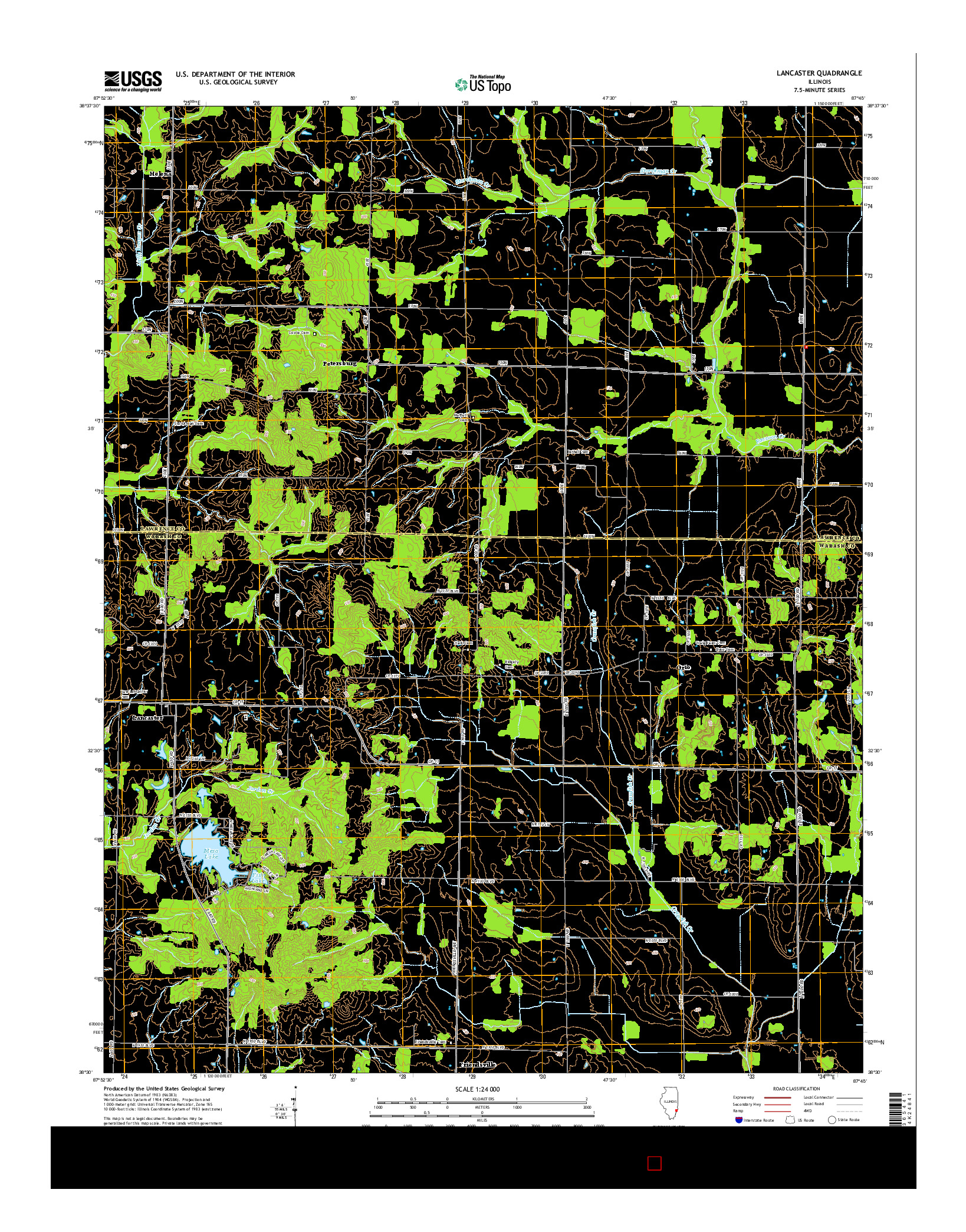USGS US TOPO 7.5-MINUTE MAP FOR LANCASTER, IL 2015