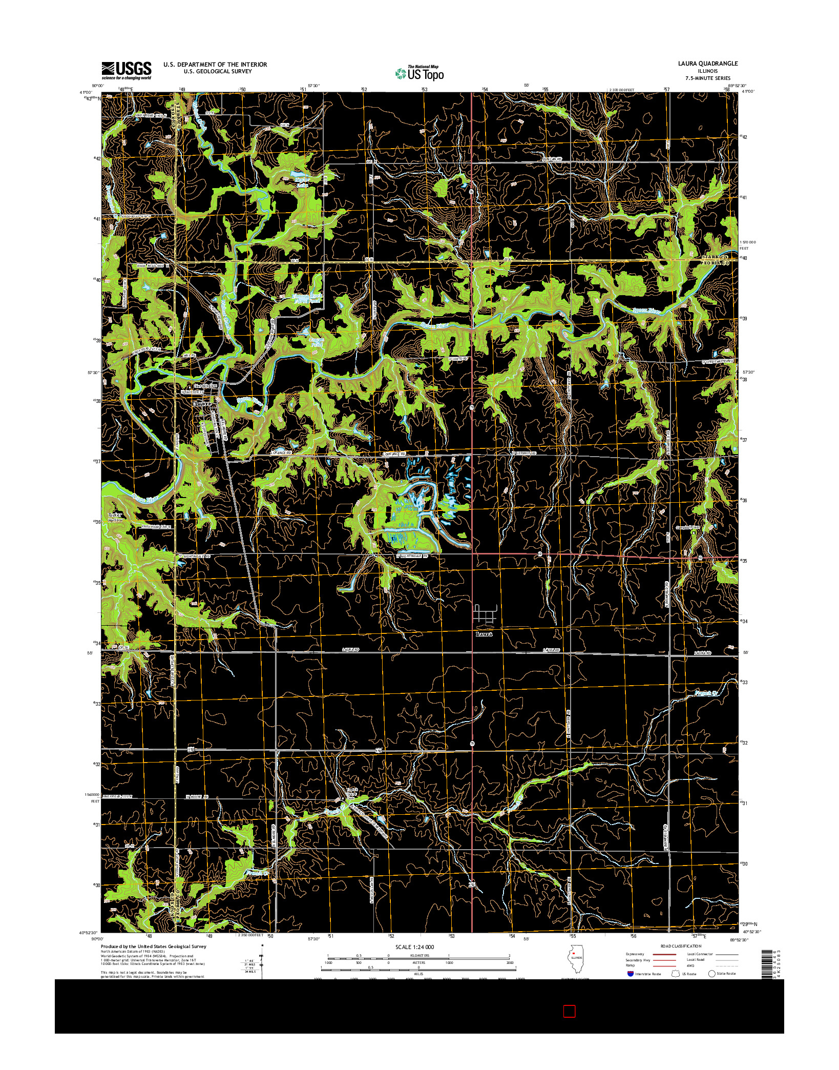 USGS US TOPO 7.5-MINUTE MAP FOR LAURA, IL 2015