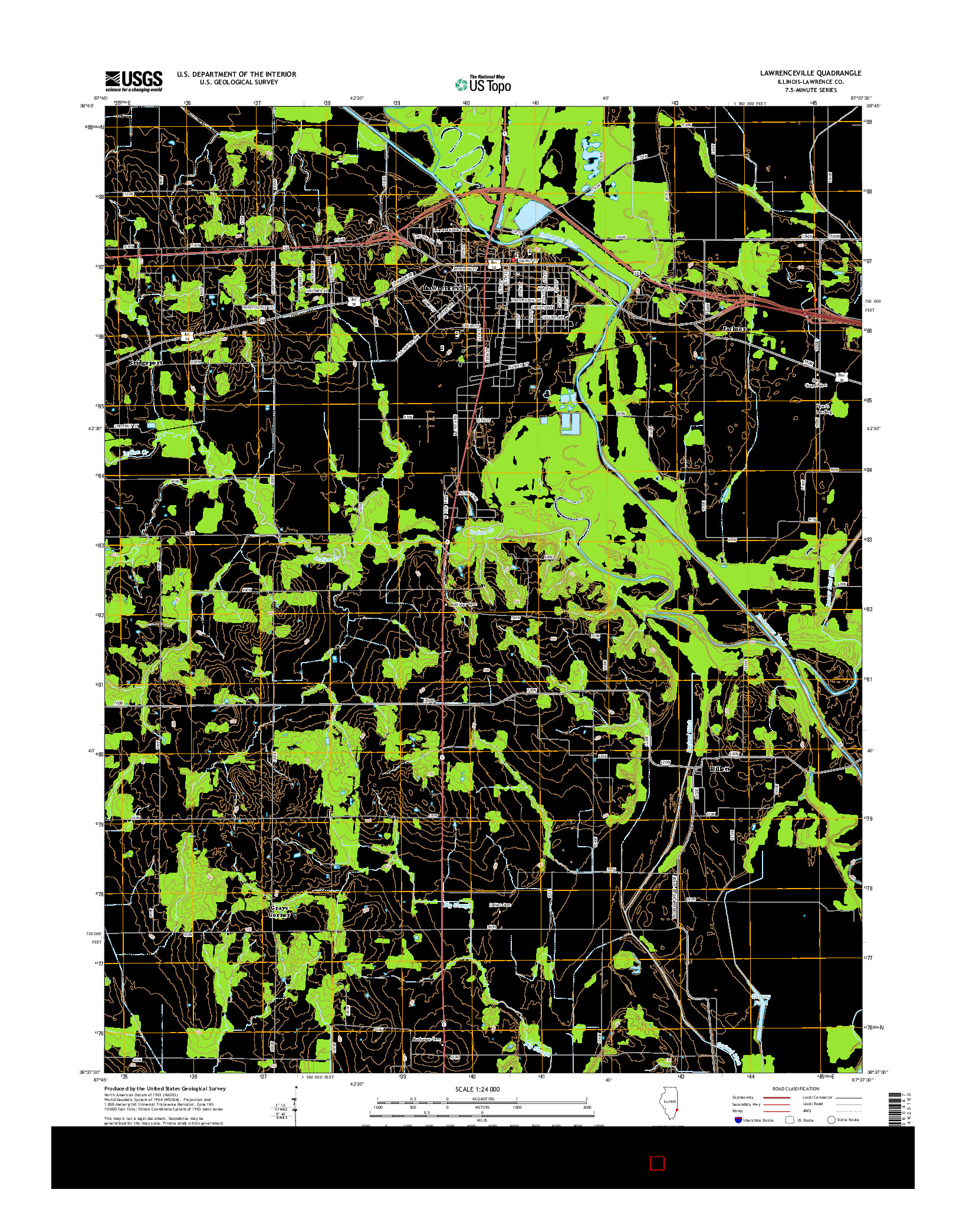 USGS US TOPO 7.5-MINUTE MAP FOR LAWRENCEVILLE, IL 2015