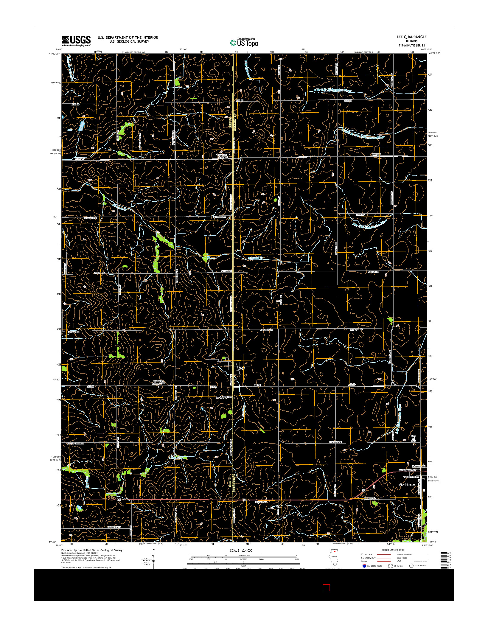 USGS US TOPO 7.5-MINUTE MAP FOR LEE, IL 2015