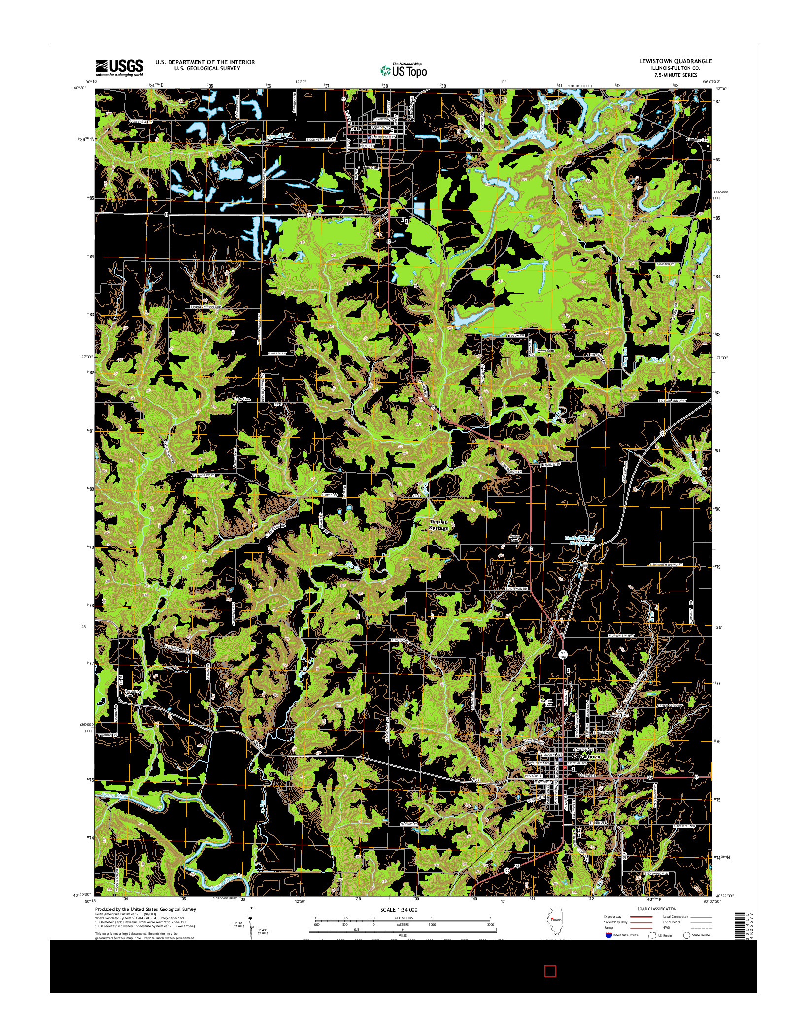 USGS US TOPO 7.5-MINUTE MAP FOR LEWISTOWN, IL 2015