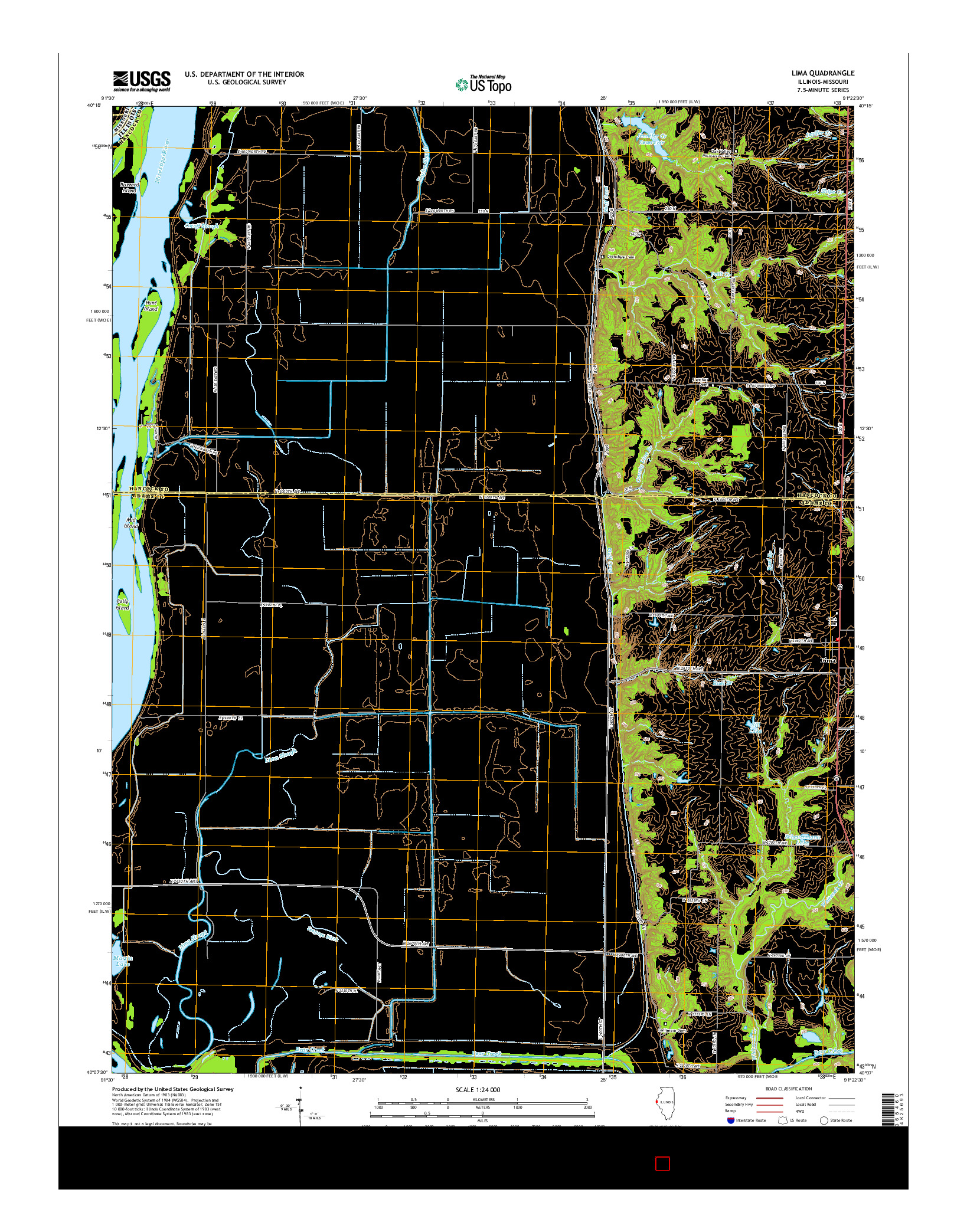 USGS US TOPO 7.5-MINUTE MAP FOR LIMA, IL-MO 2015