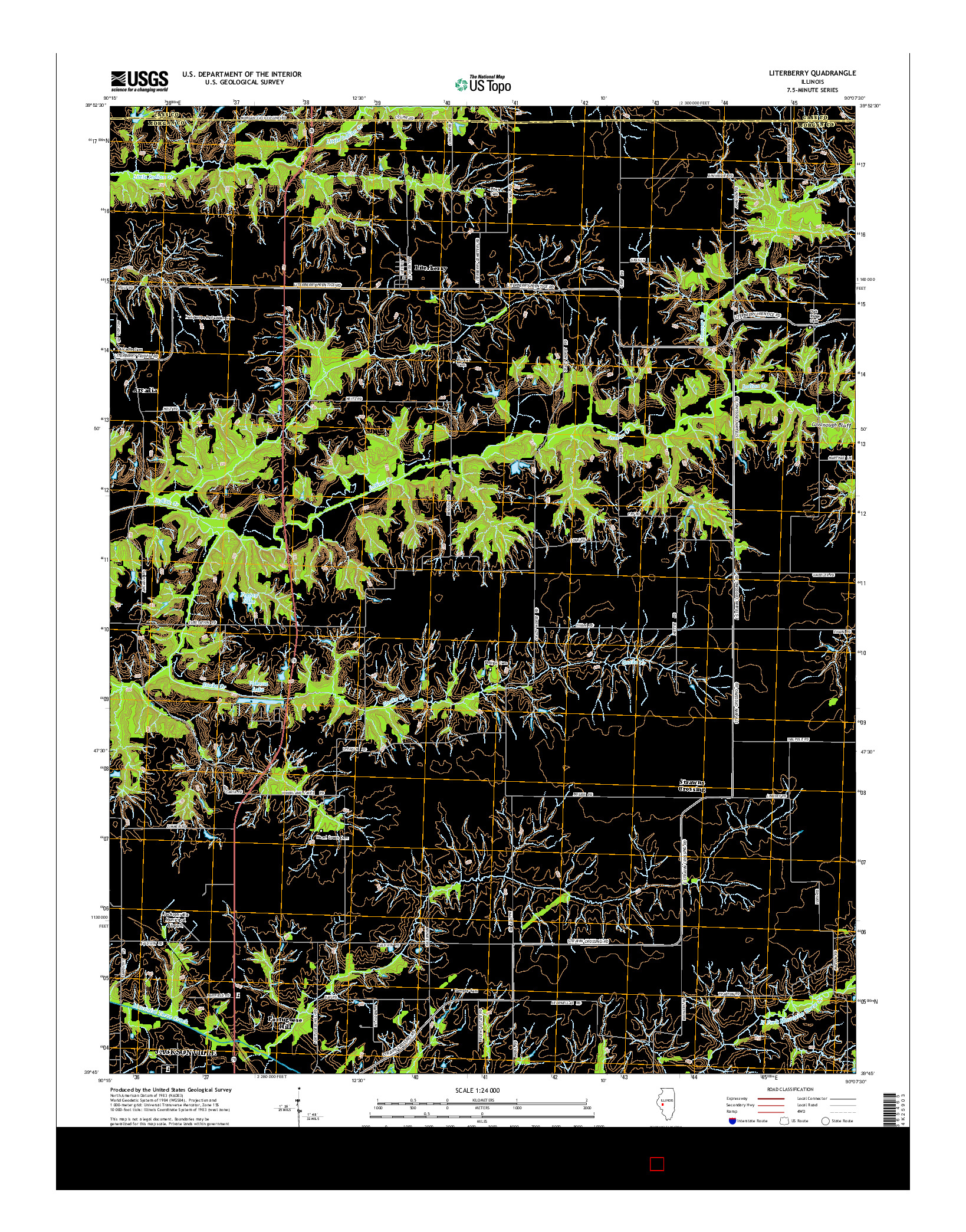 USGS US TOPO 7.5-MINUTE MAP FOR LITERBERRY, IL 2015