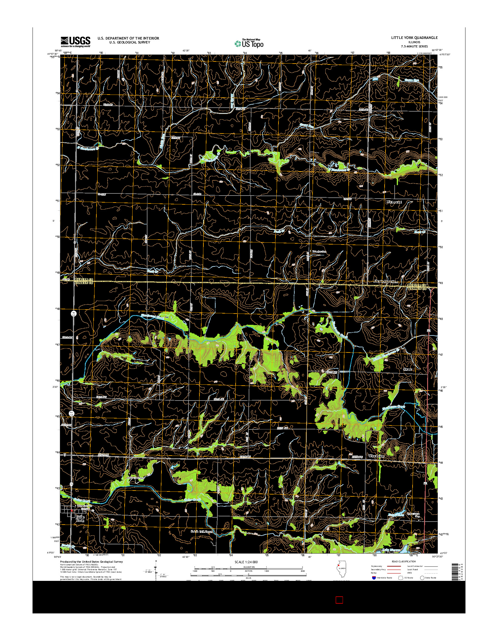 USGS US TOPO 7.5-MINUTE MAP FOR LITTLE YORK, IL 2015