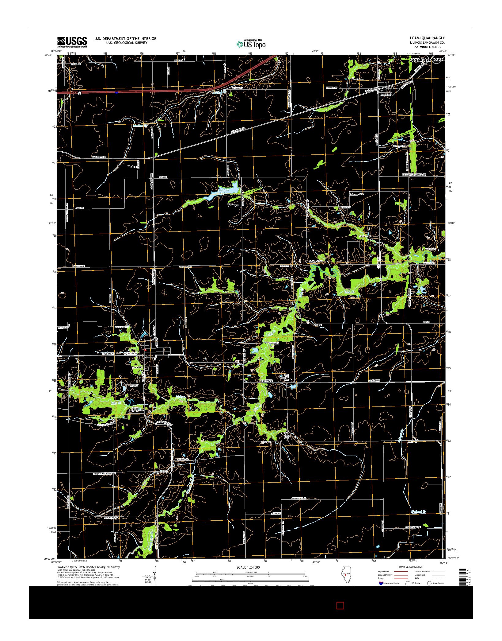 USGS US TOPO 7.5-MINUTE MAP FOR LOAMI, IL 2015