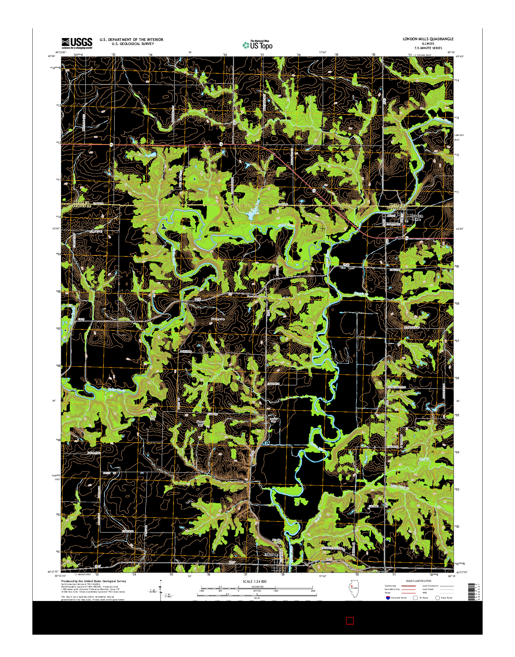 USGS US TOPO 7.5-MINUTE MAP FOR LONDON MILLS, IL 2015