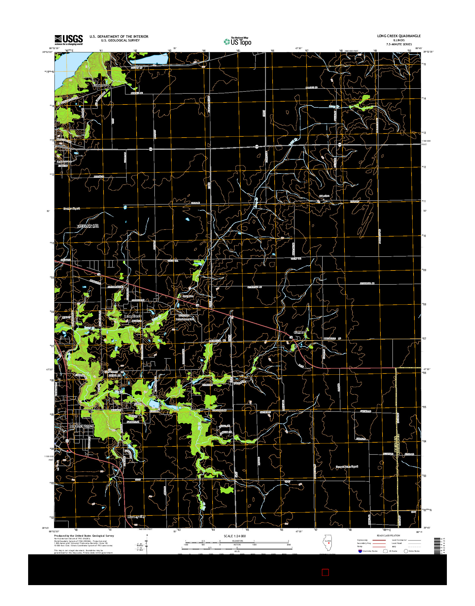 USGS US TOPO 7.5-MINUTE MAP FOR LONG CREEK, IL 2015