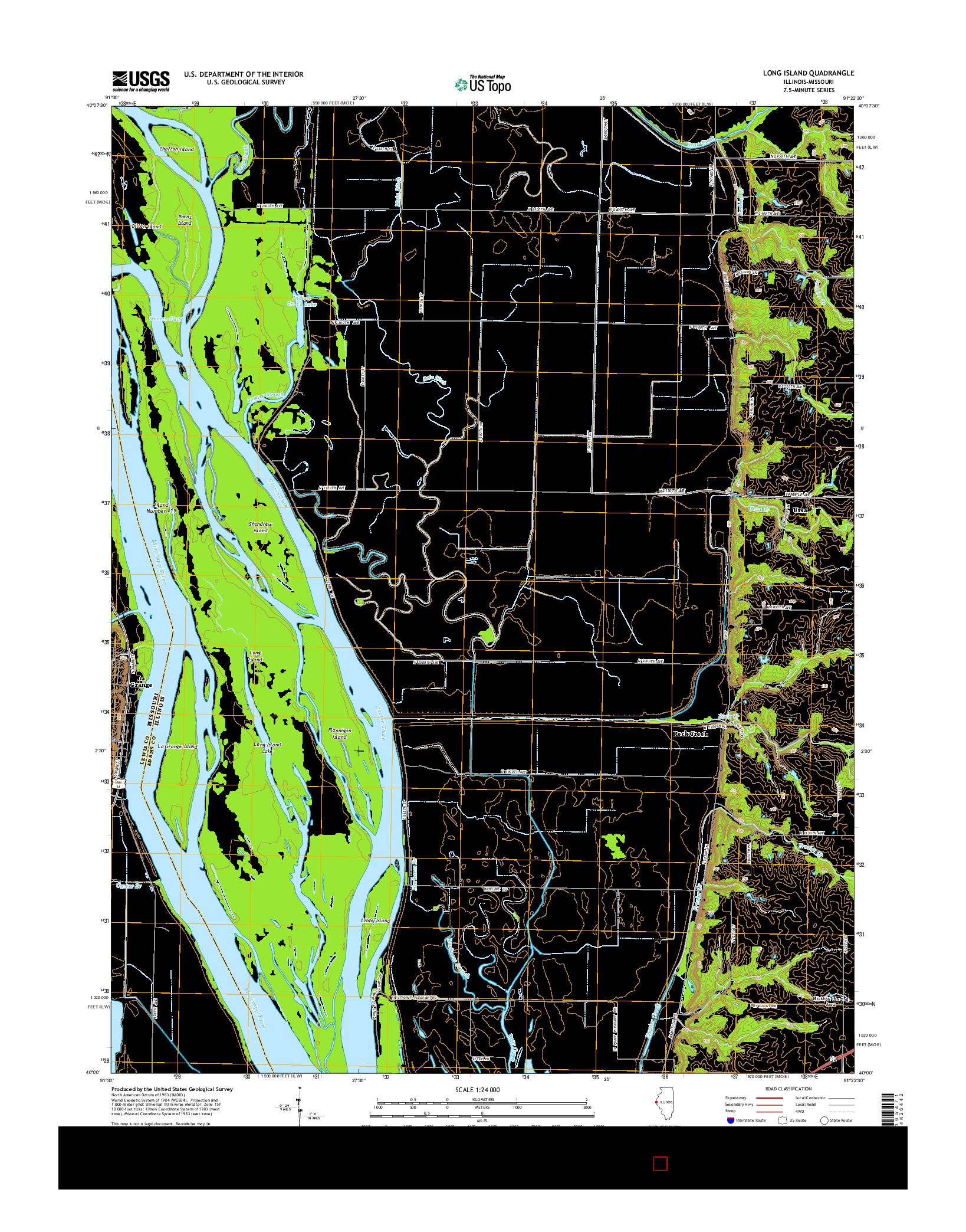 USGS US TOPO 7.5-MINUTE MAP FOR LONG ISLAND, IL-MO 2015