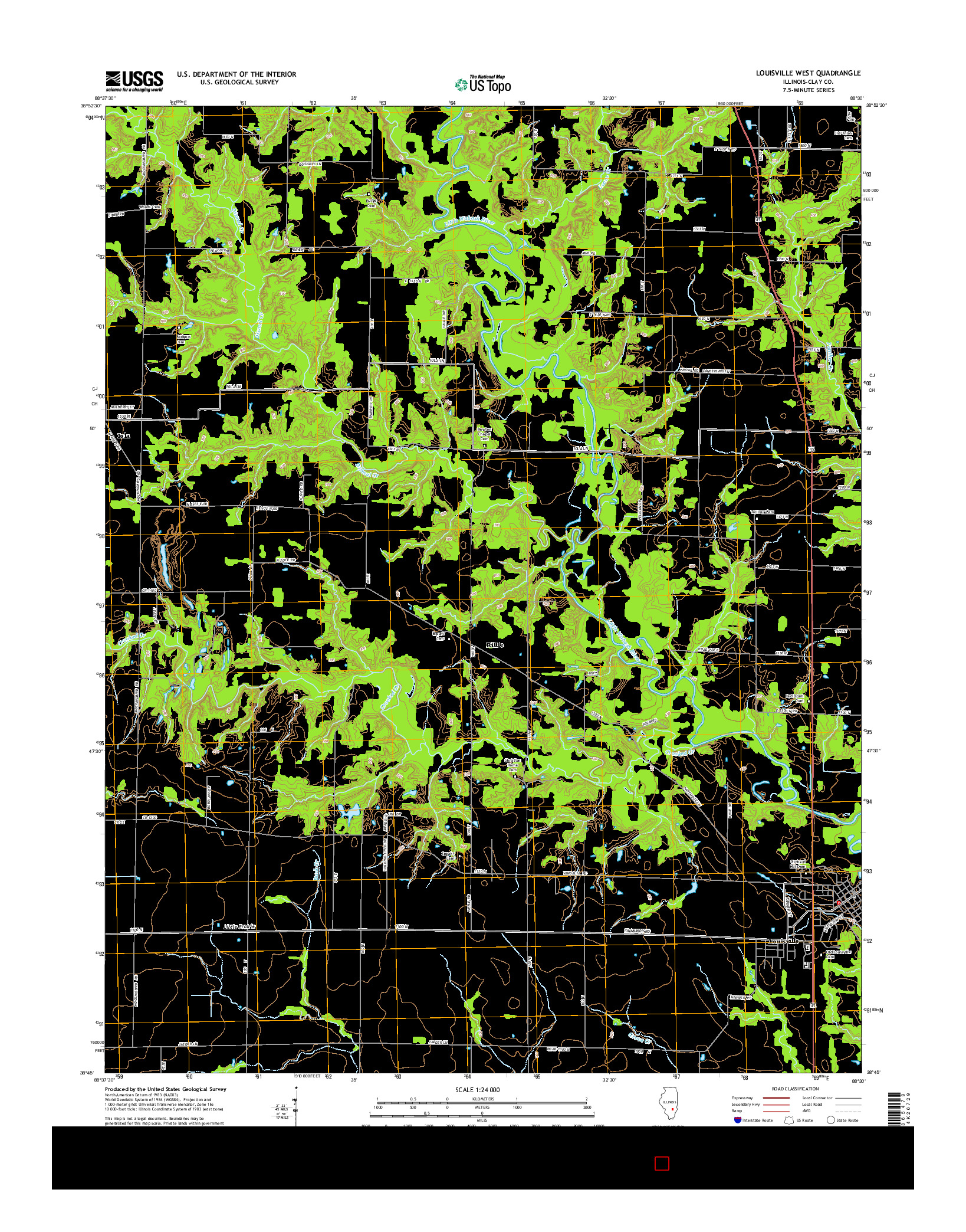 USGS US TOPO 7.5-MINUTE MAP FOR LOUISVILLE WEST, IL 2015