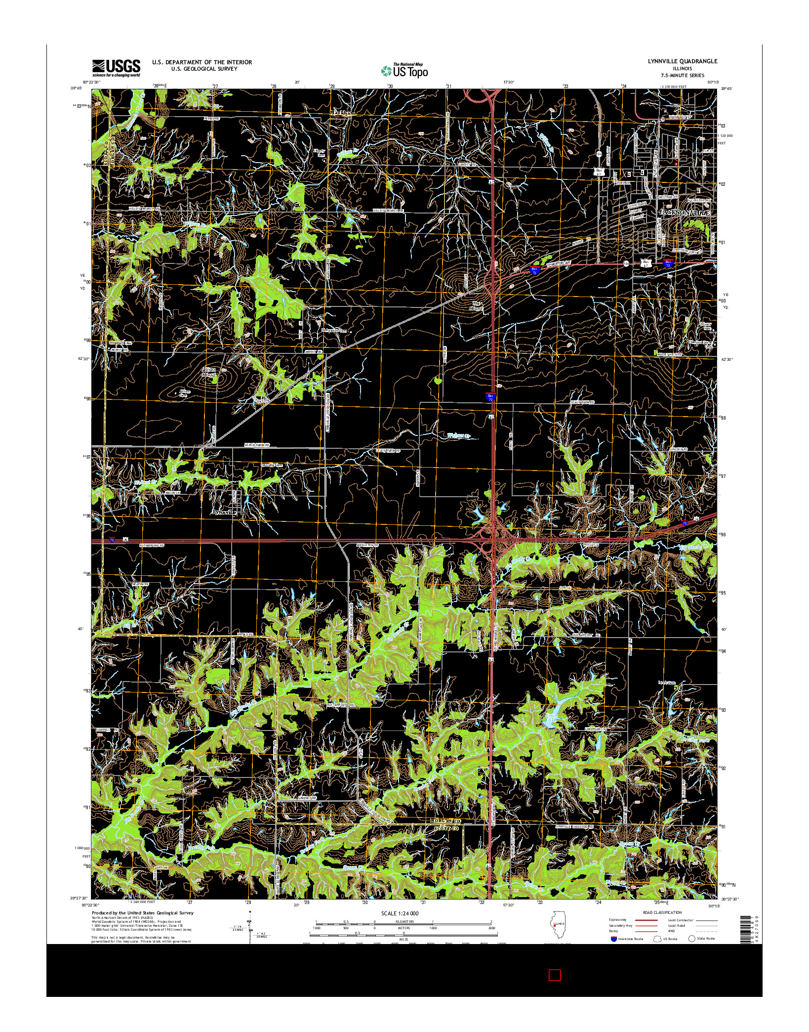 USGS US TOPO 7.5-MINUTE MAP FOR LYNNVILLE, IL 2015