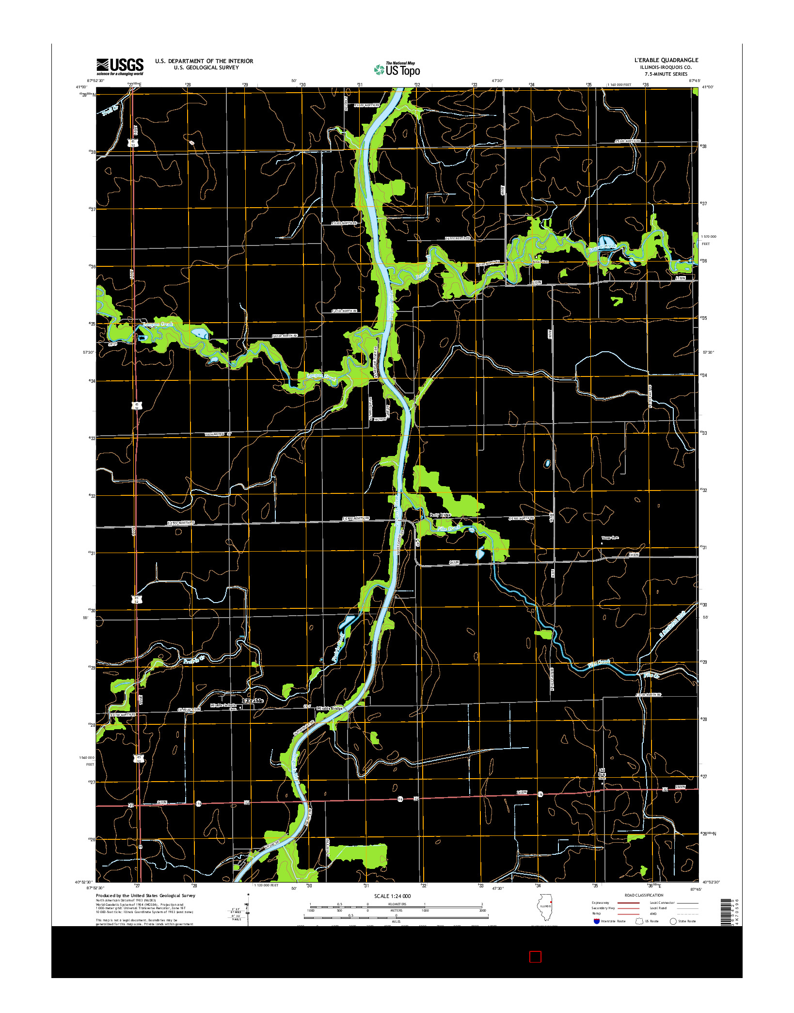 USGS US TOPO 7.5-MINUTE MAP FOR L'ERABLE, IL 2015