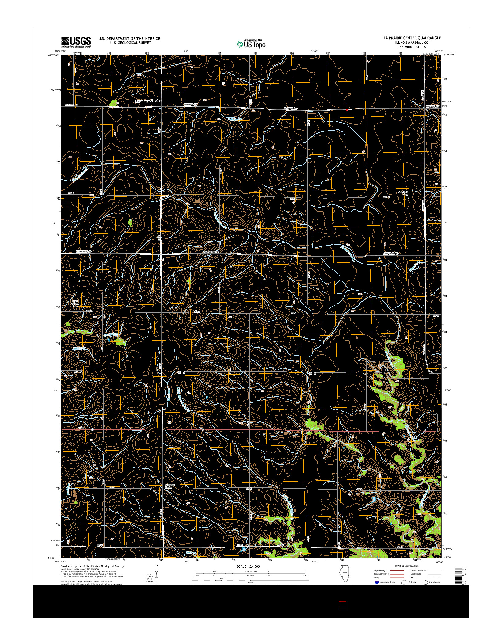 USGS US TOPO 7.5-MINUTE MAP FOR LA PRAIRIE CENTER, IL 2015