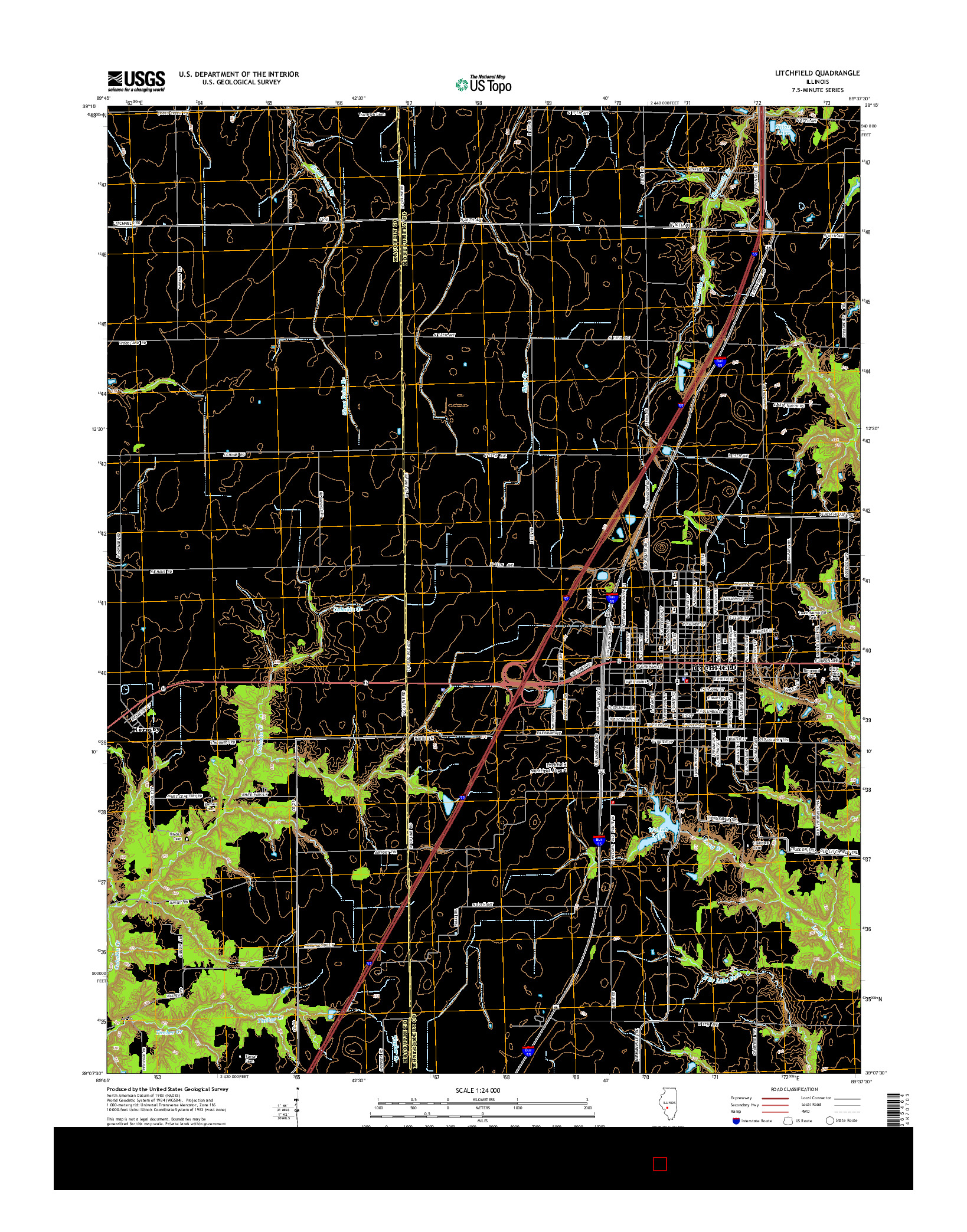 USGS US TOPO 7.5-MINUTE MAP FOR LITCHFIELD, IL 2015