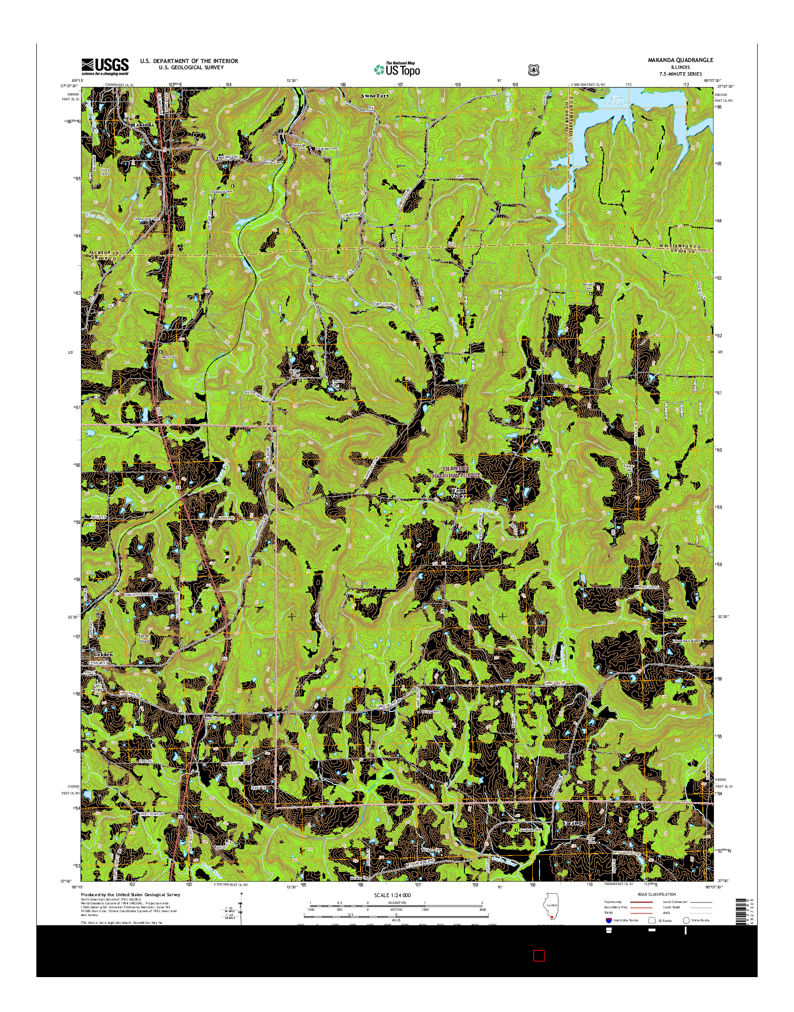 USGS US TOPO 7.5-MINUTE MAP FOR MAKANDA, IL 2015