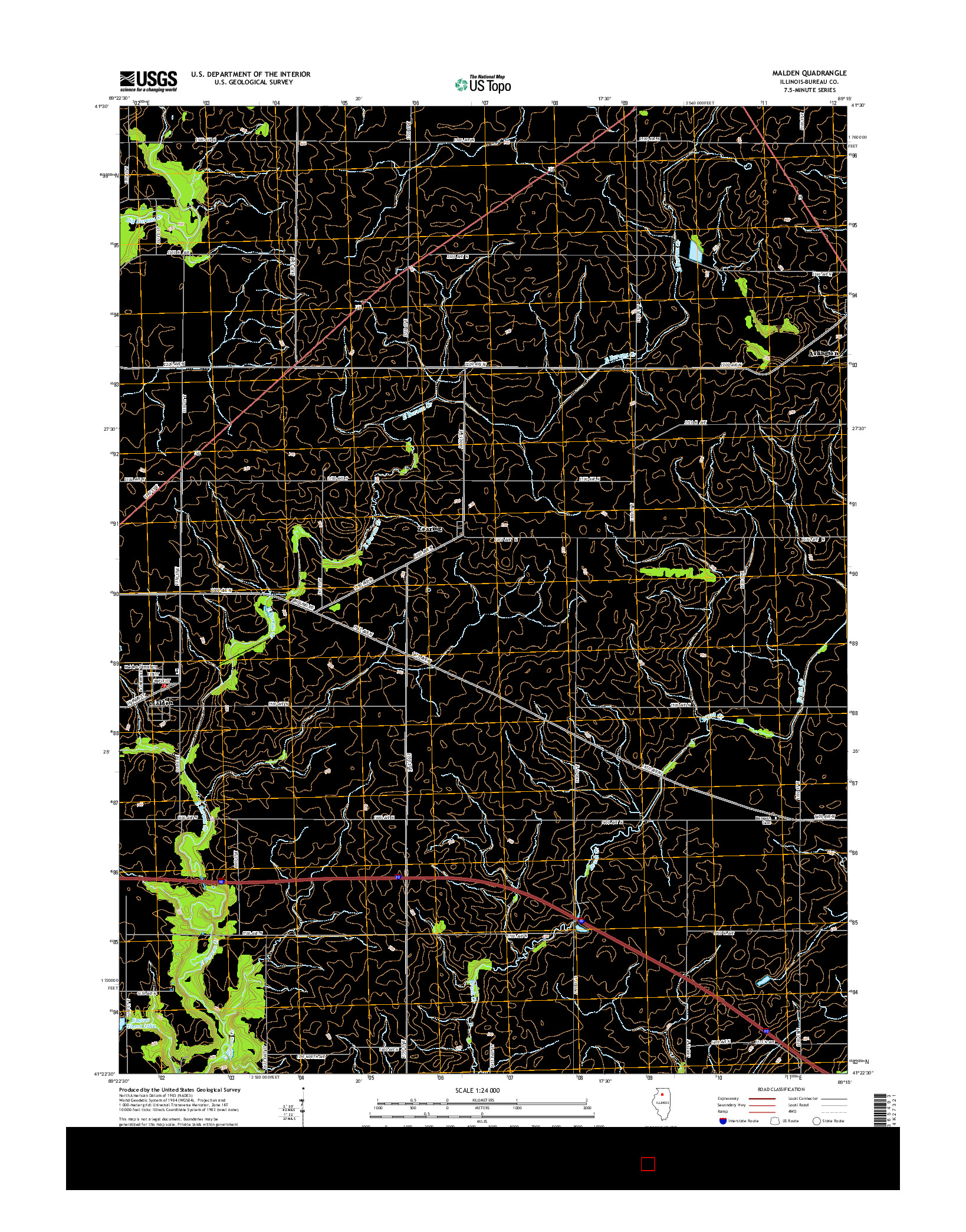 USGS US TOPO 7.5-MINUTE MAP FOR MALDEN, IL 2015