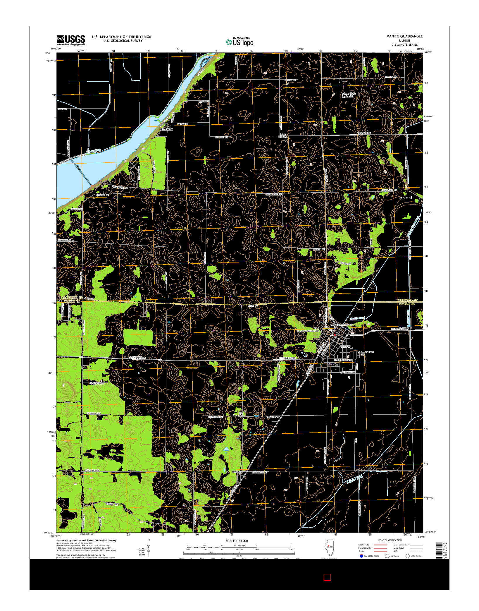 USGS US TOPO 7.5-MINUTE MAP FOR MANITO, IL 2015