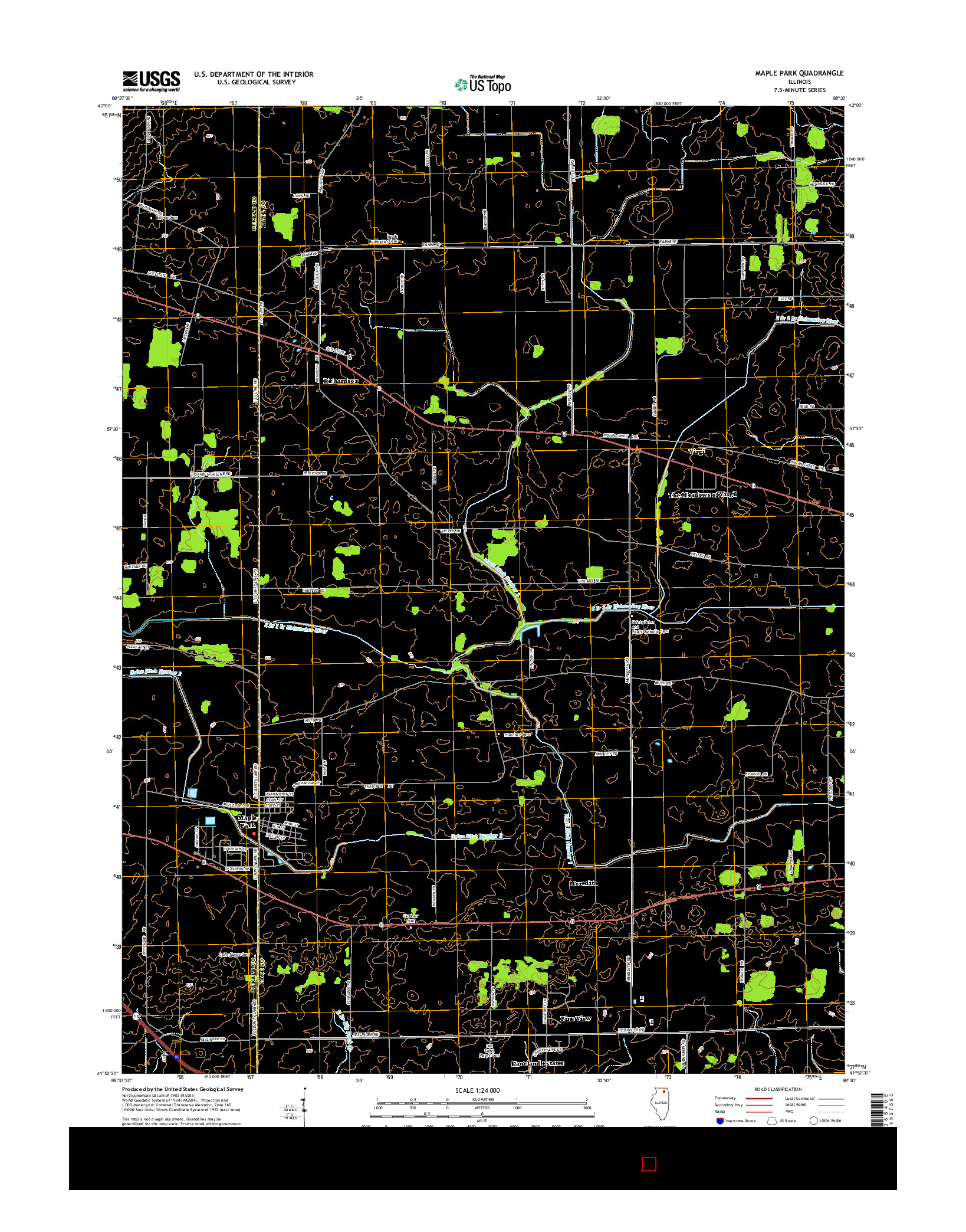 USGS US TOPO 7.5-MINUTE MAP FOR MAPLE PARK, IL 2015