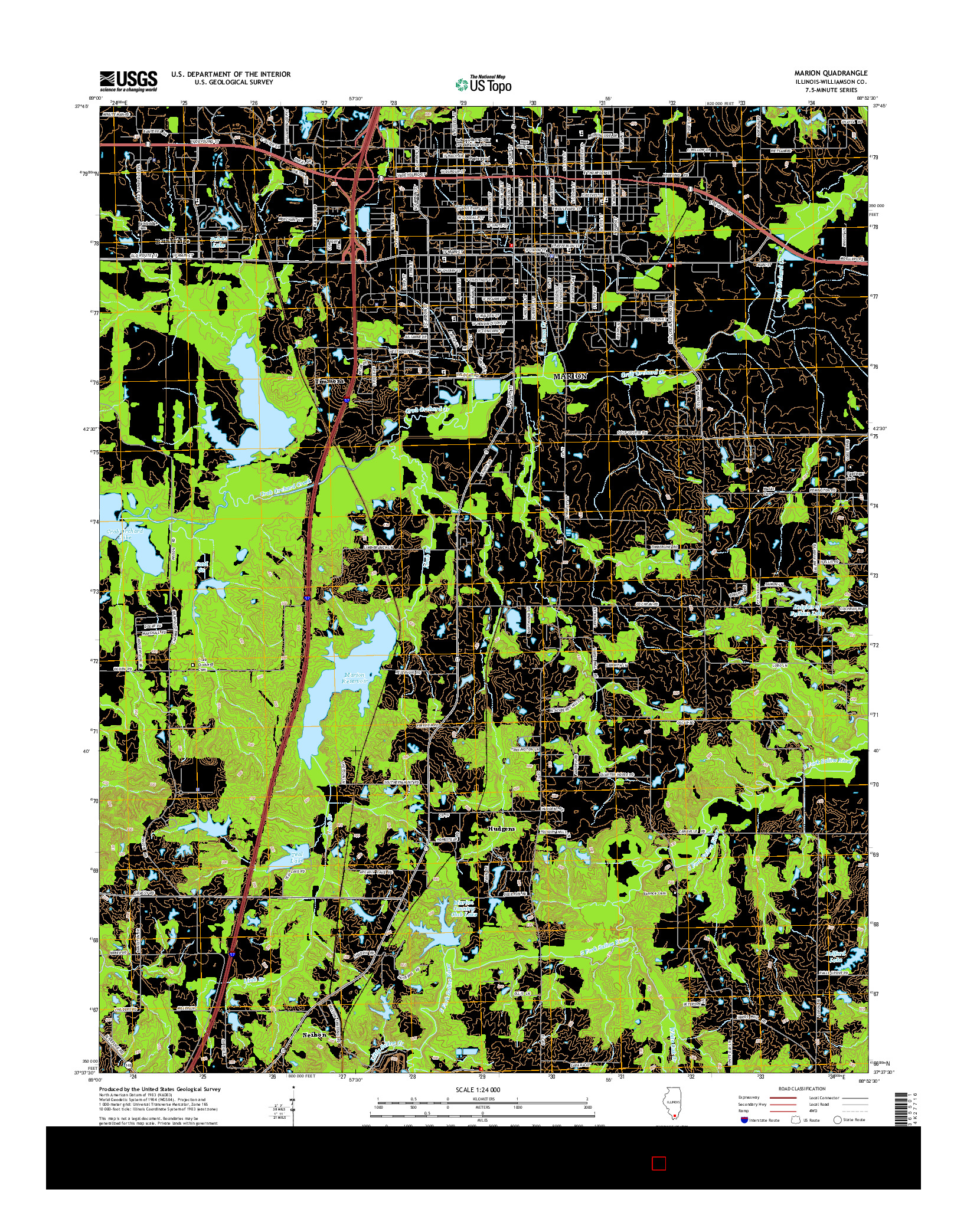USGS US TOPO 7.5-MINUTE MAP FOR MARION, IL 2015