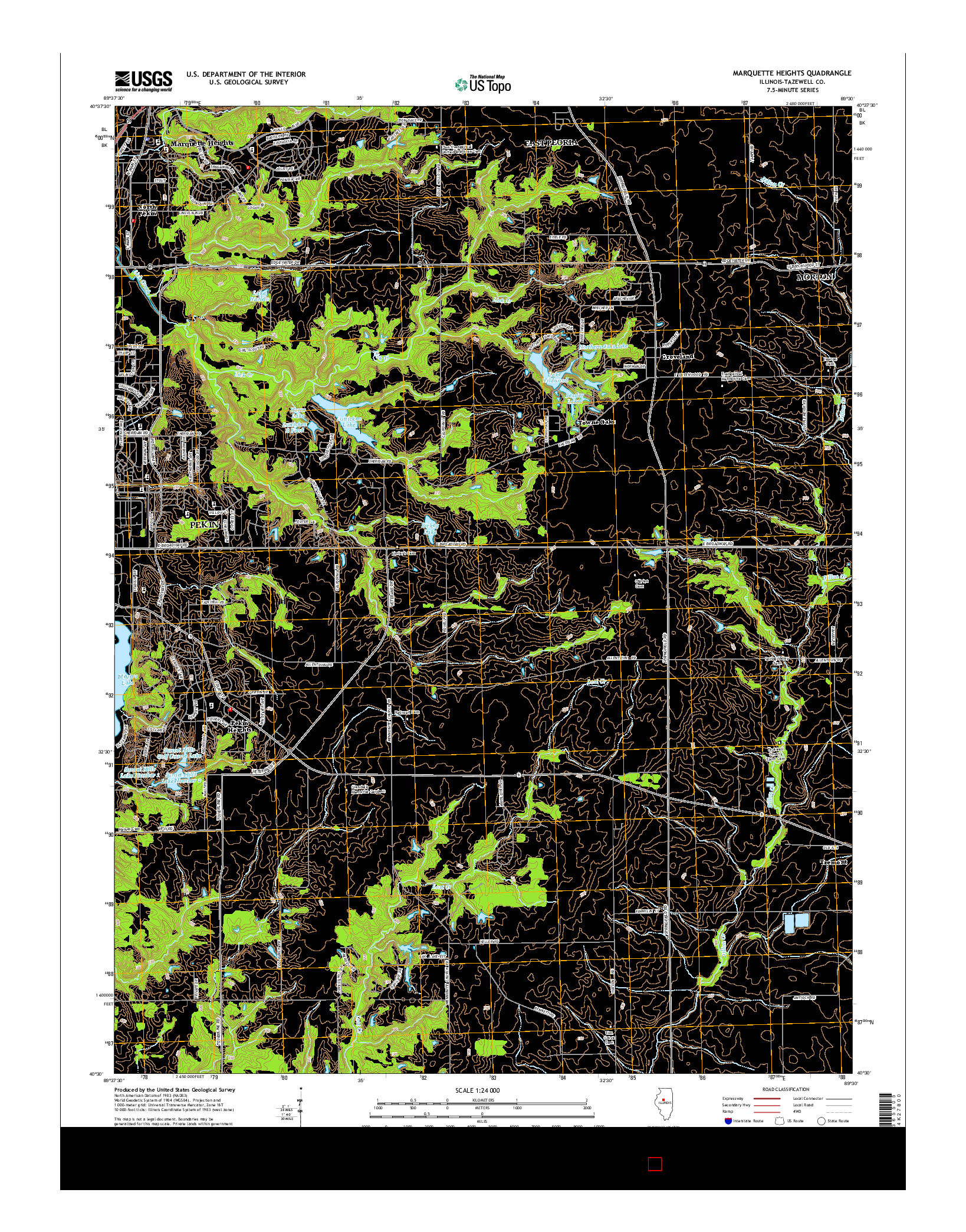 USGS US TOPO 7.5-MINUTE MAP FOR MARQUETTE HEIGHTS, IL 2015