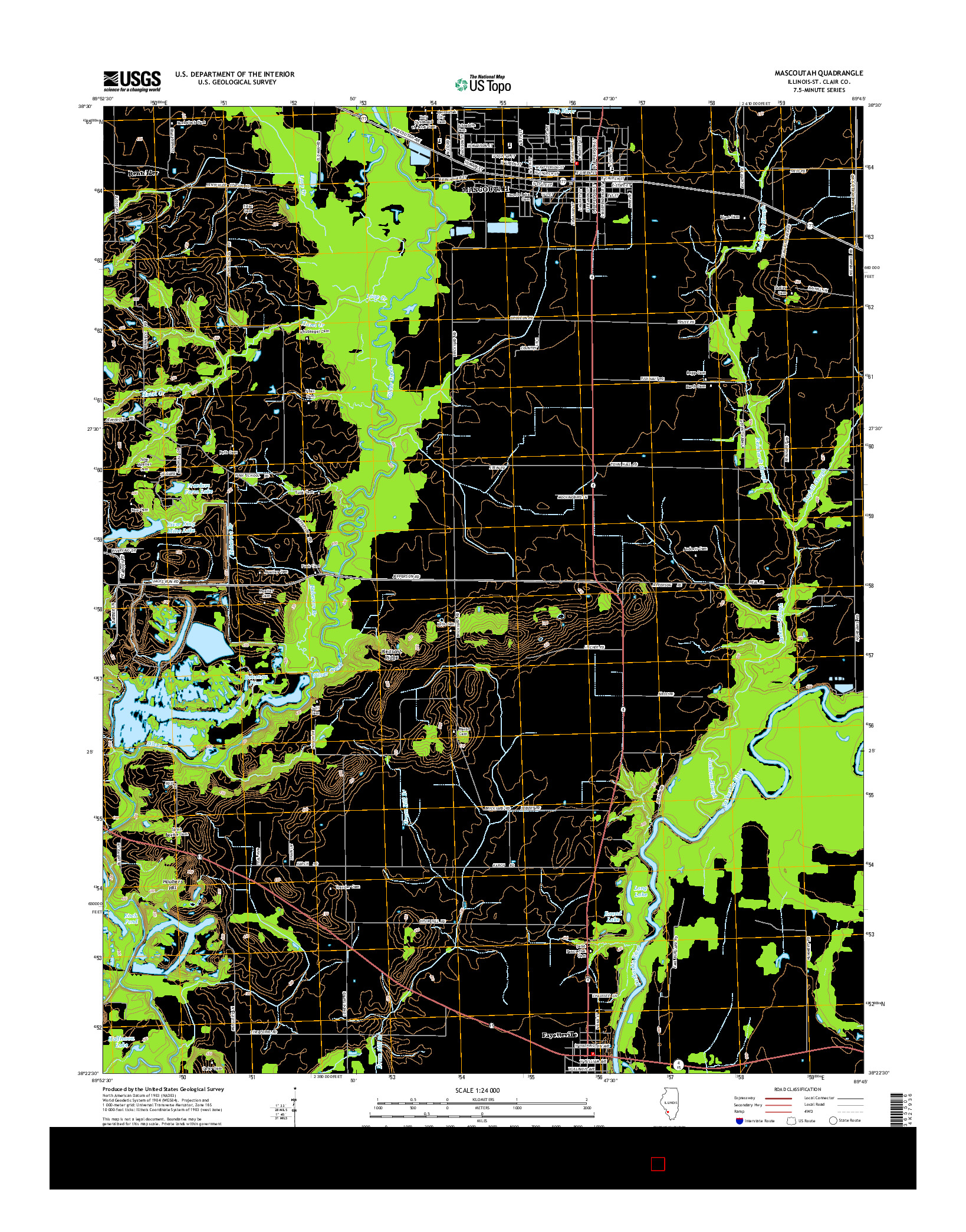 USGS US TOPO 7.5-MINUTE MAP FOR MASCOUTAH, IL 2015