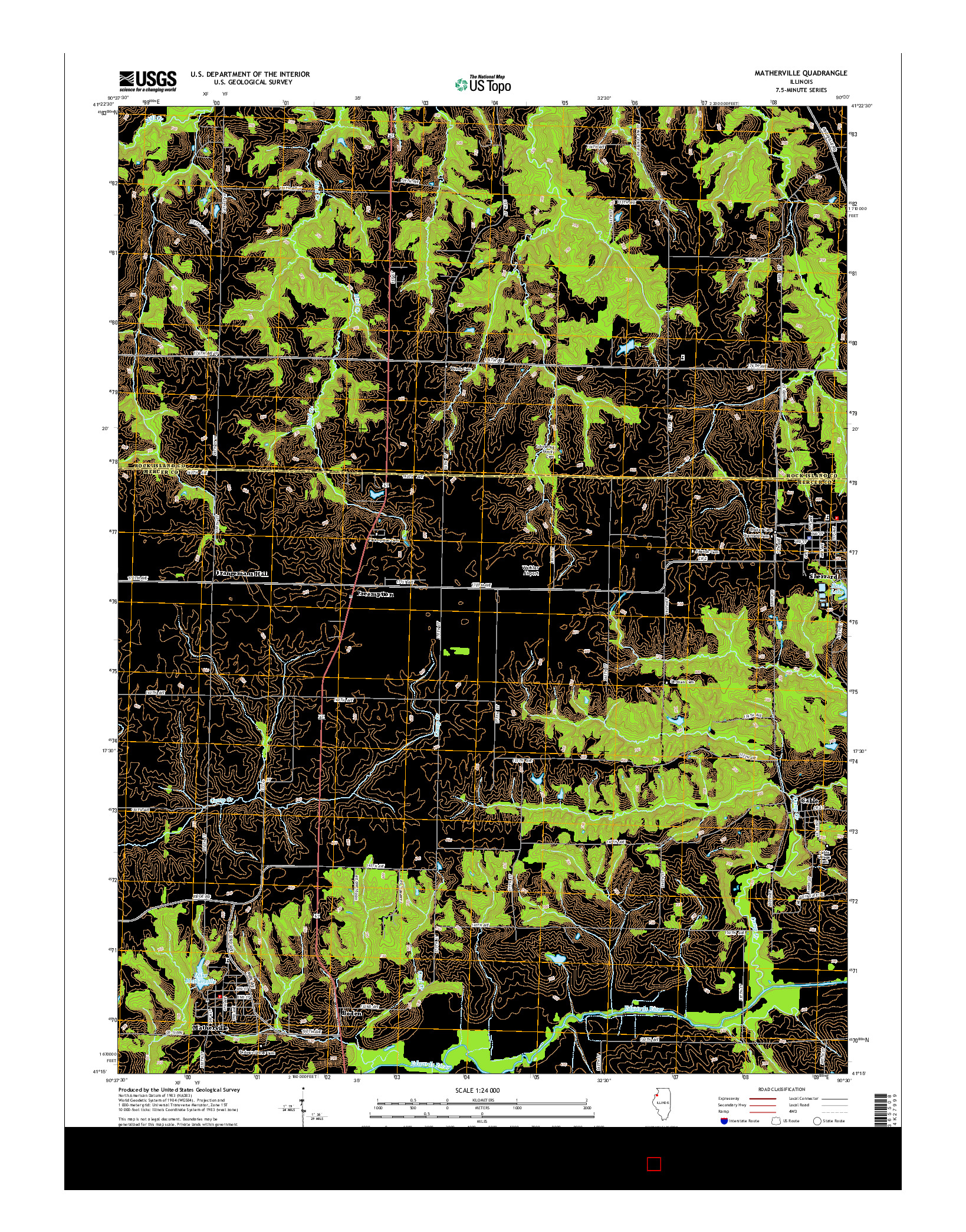 USGS US TOPO 7.5-MINUTE MAP FOR MATHERVILLE, IL 2015