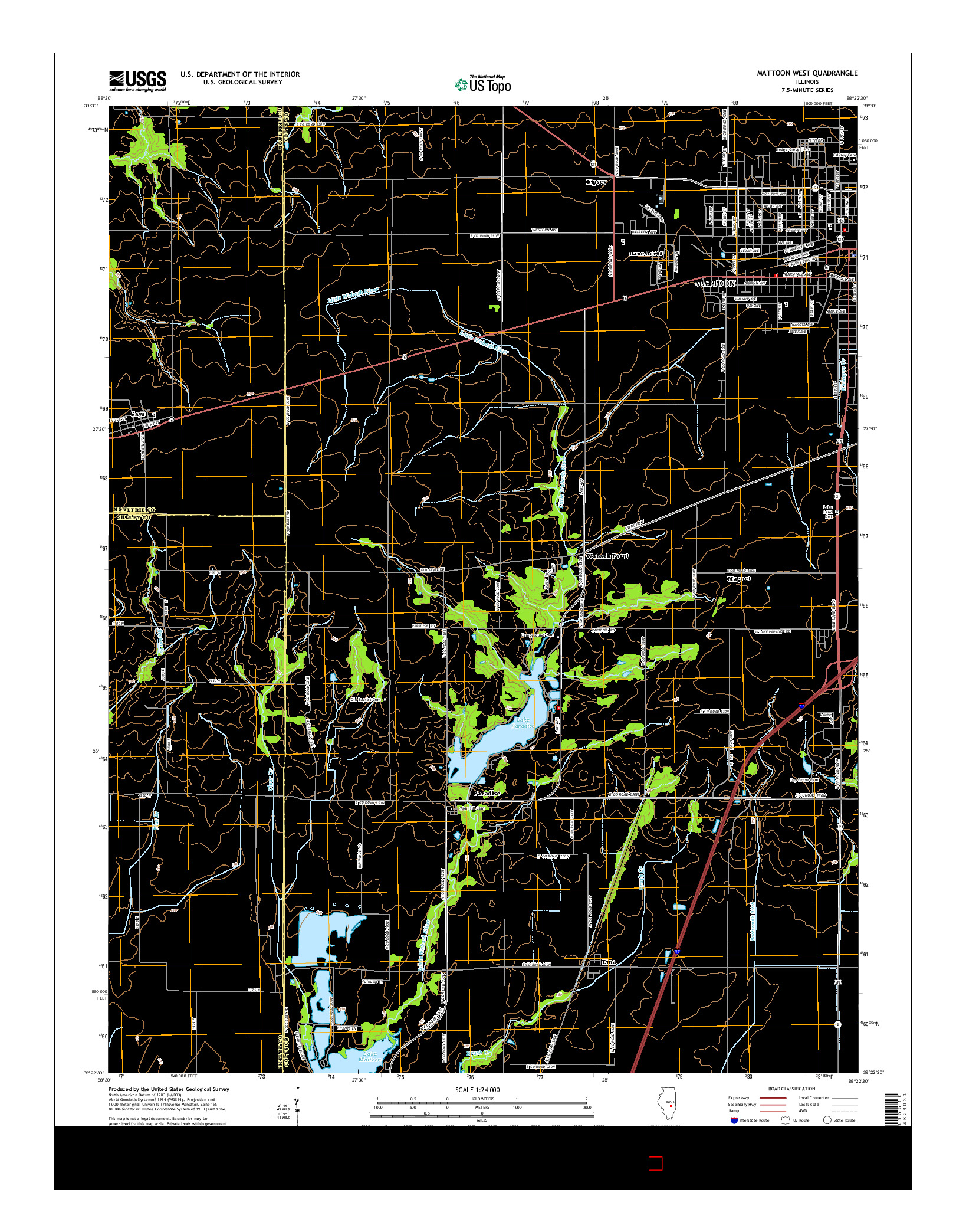 USGS US TOPO 7.5-MINUTE MAP FOR MATTOON WEST, IL 2015