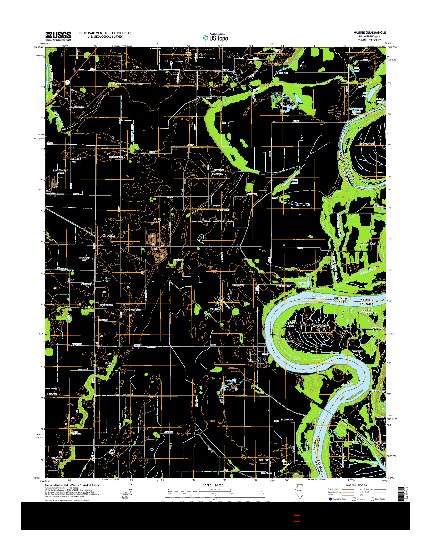USGS US TOPO 7.5-MINUTE MAP FOR MAUNIE, IL-IN 2015