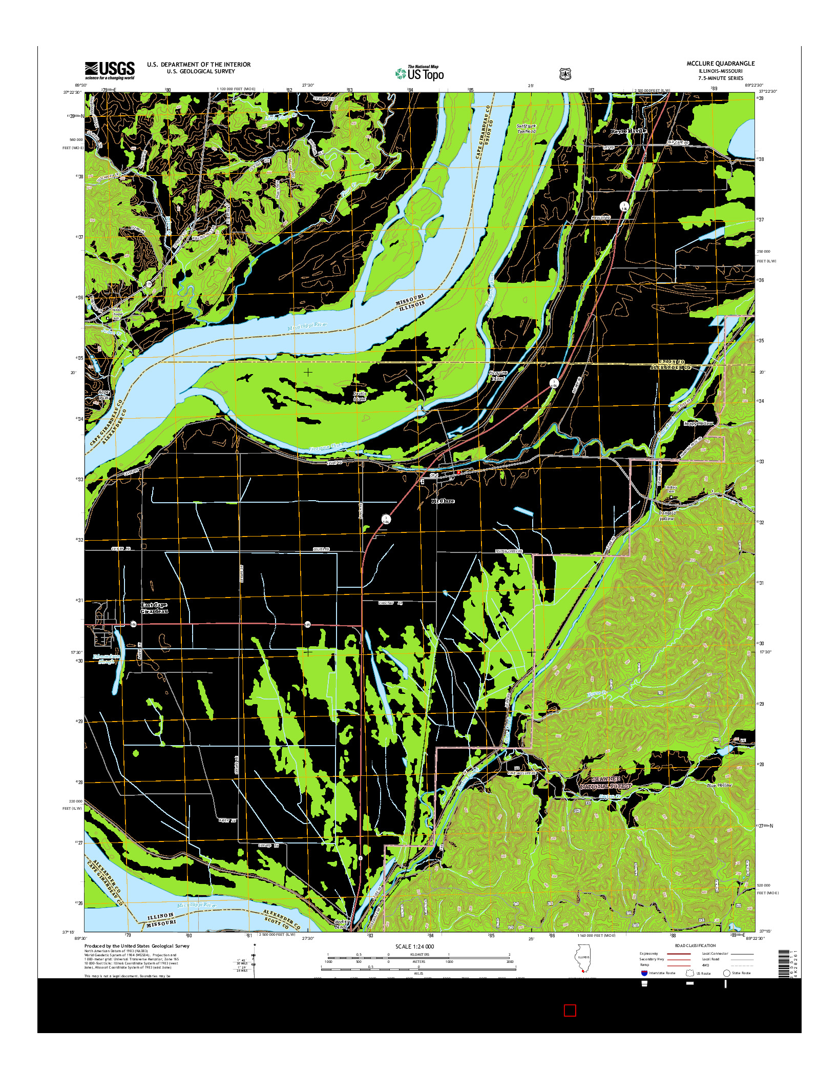 USGS US TOPO 7.5-MINUTE MAP FOR MCCLURE, IL-MO 2015