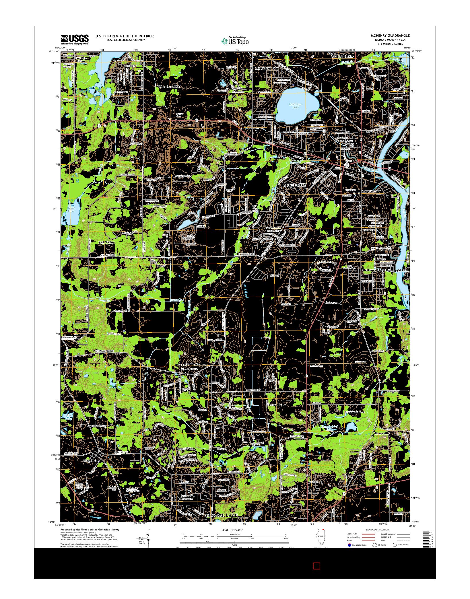 USGS US TOPO 7.5-MINUTE MAP FOR MCHENRY, IL 2015