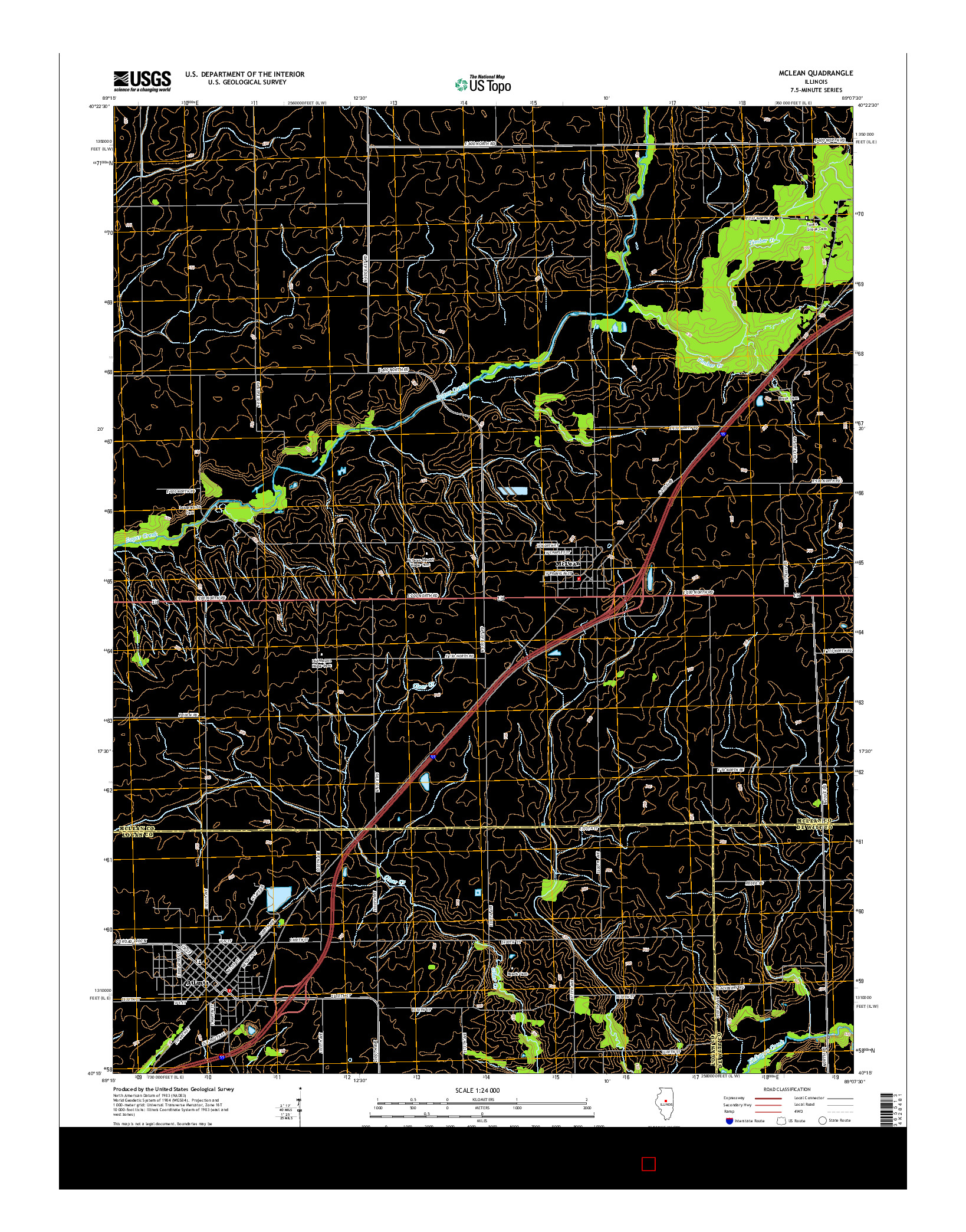 USGS US TOPO 7.5-MINUTE MAP FOR MCLEAN, IL 2015