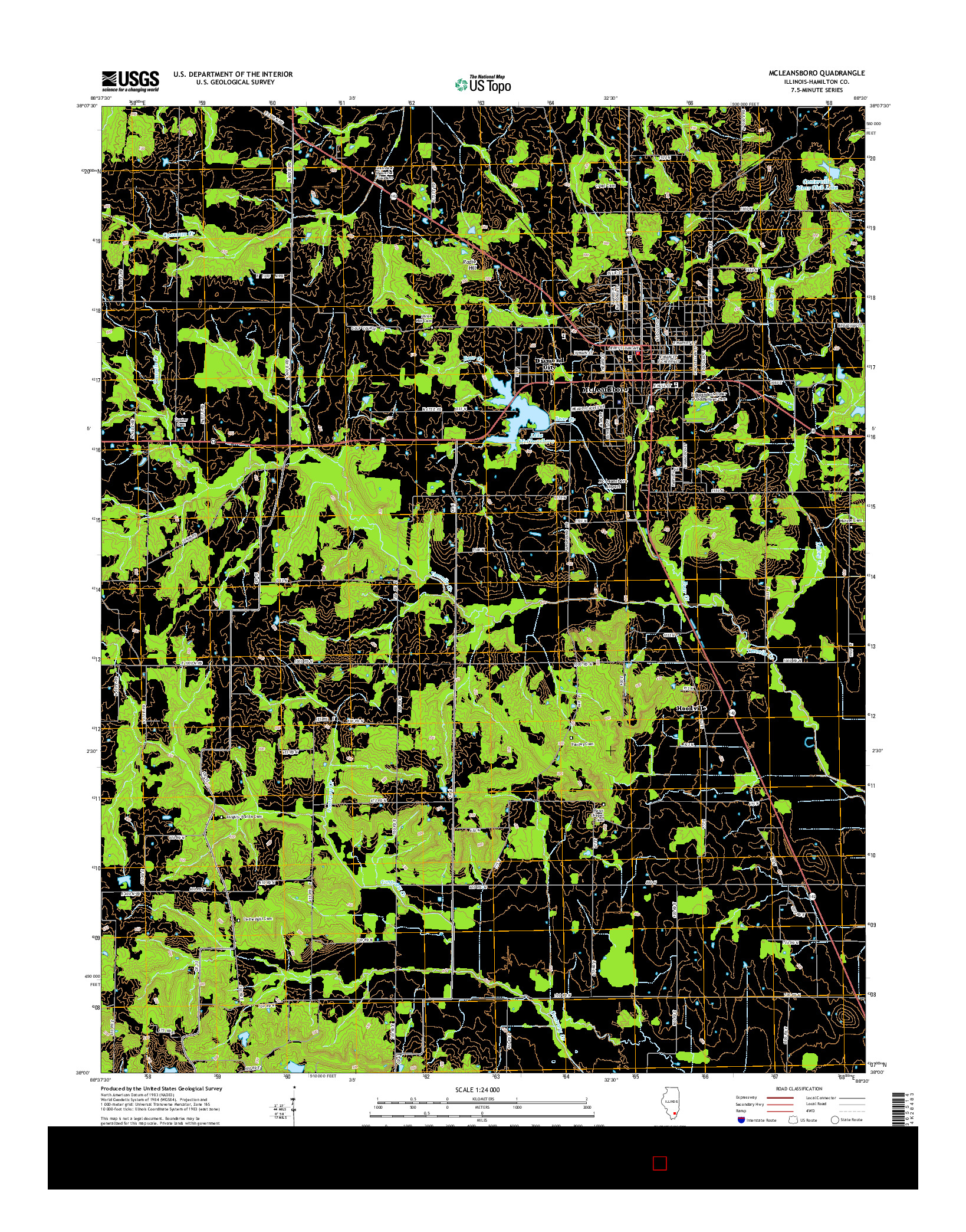 USGS US TOPO 7.5-MINUTE MAP FOR MCLEANSBORO, IL 2015