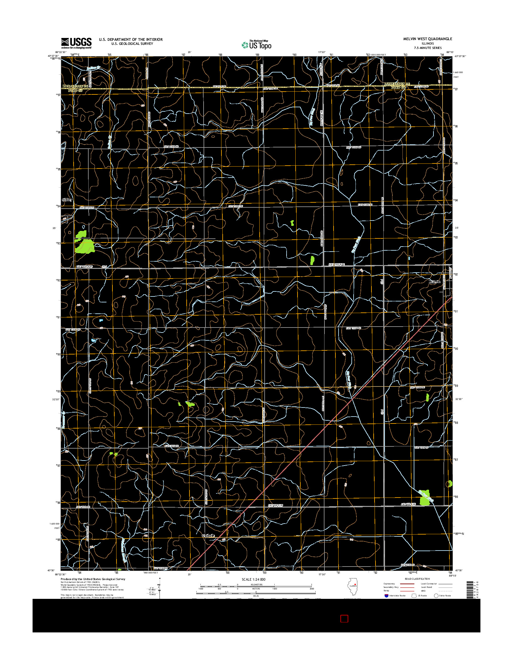 USGS US TOPO 7.5-MINUTE MAP FOR MELVIN WEST, IL 2015