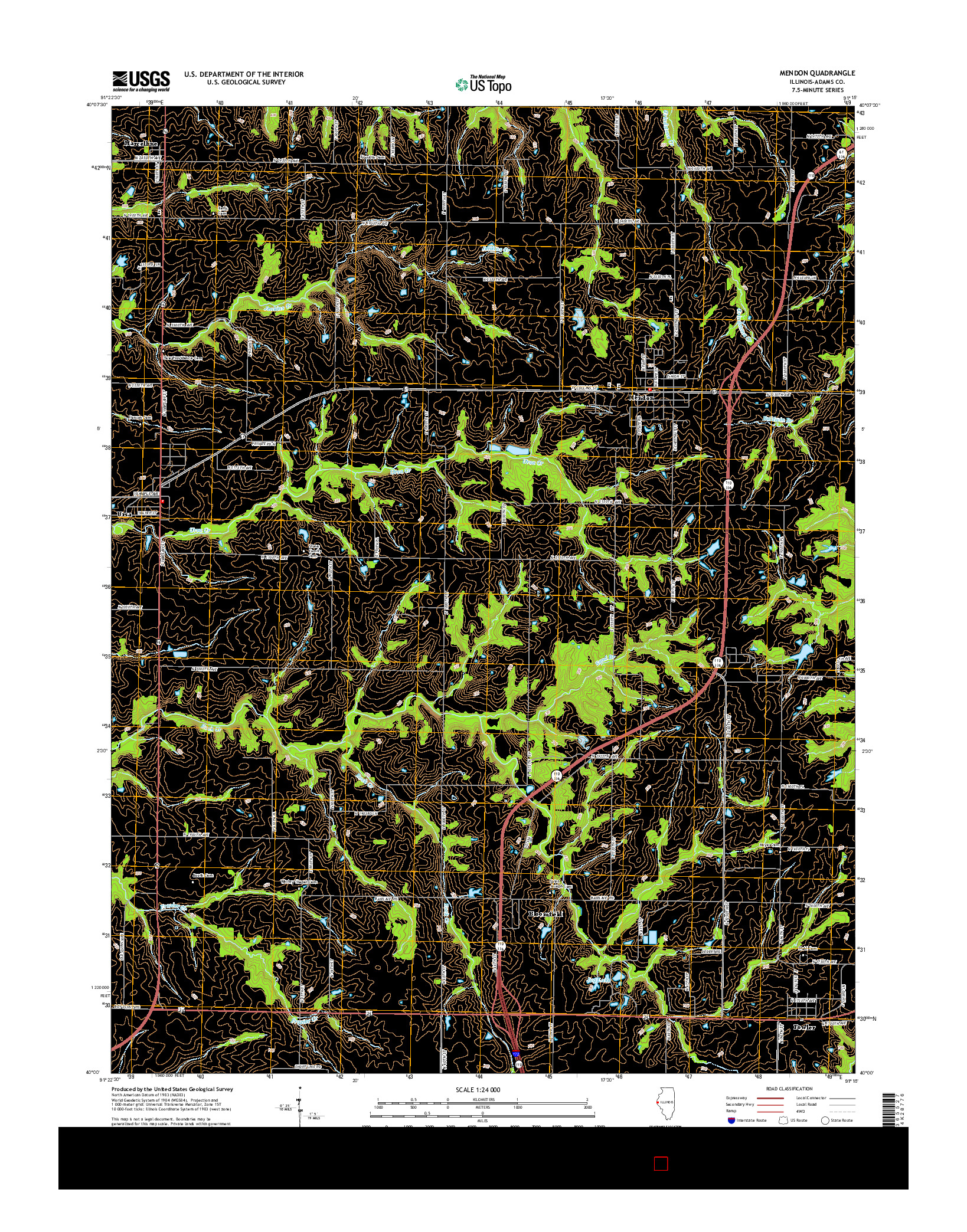 USGS US TOPO 7.5-MINUTE MAP FOR MENDON, IL 2015