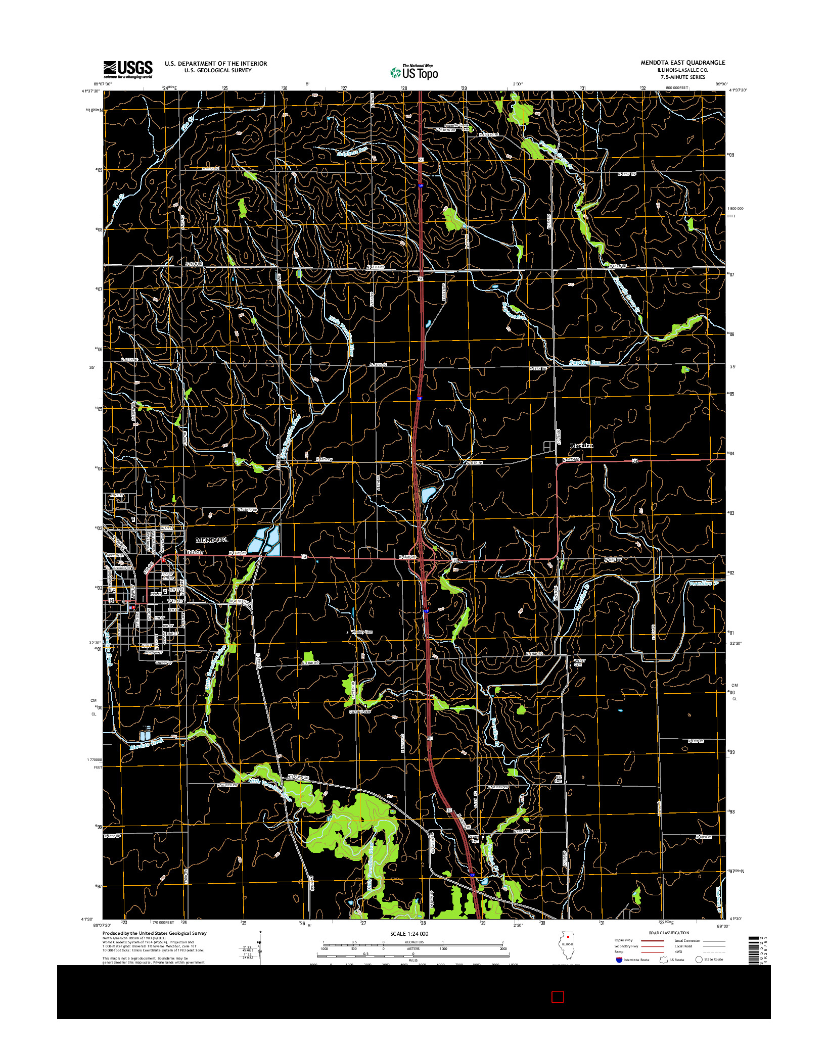USGS US TOPO 7.5-MINUTE MAP FOR MENDOTA EAST, IL 2015