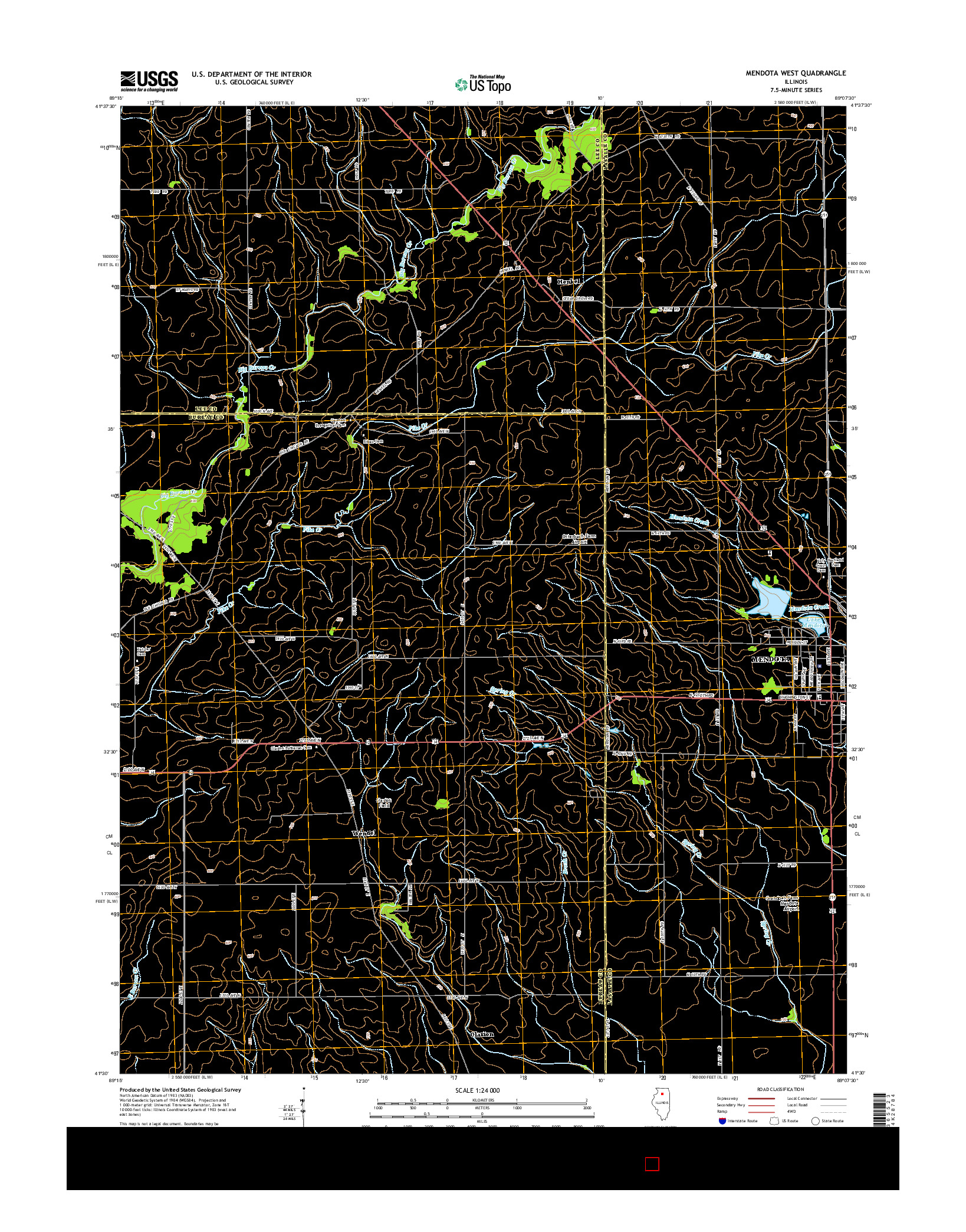 USGS US TOPO 7.5-MINUTE MAP FOR MENDOTA WEST, IL 2015