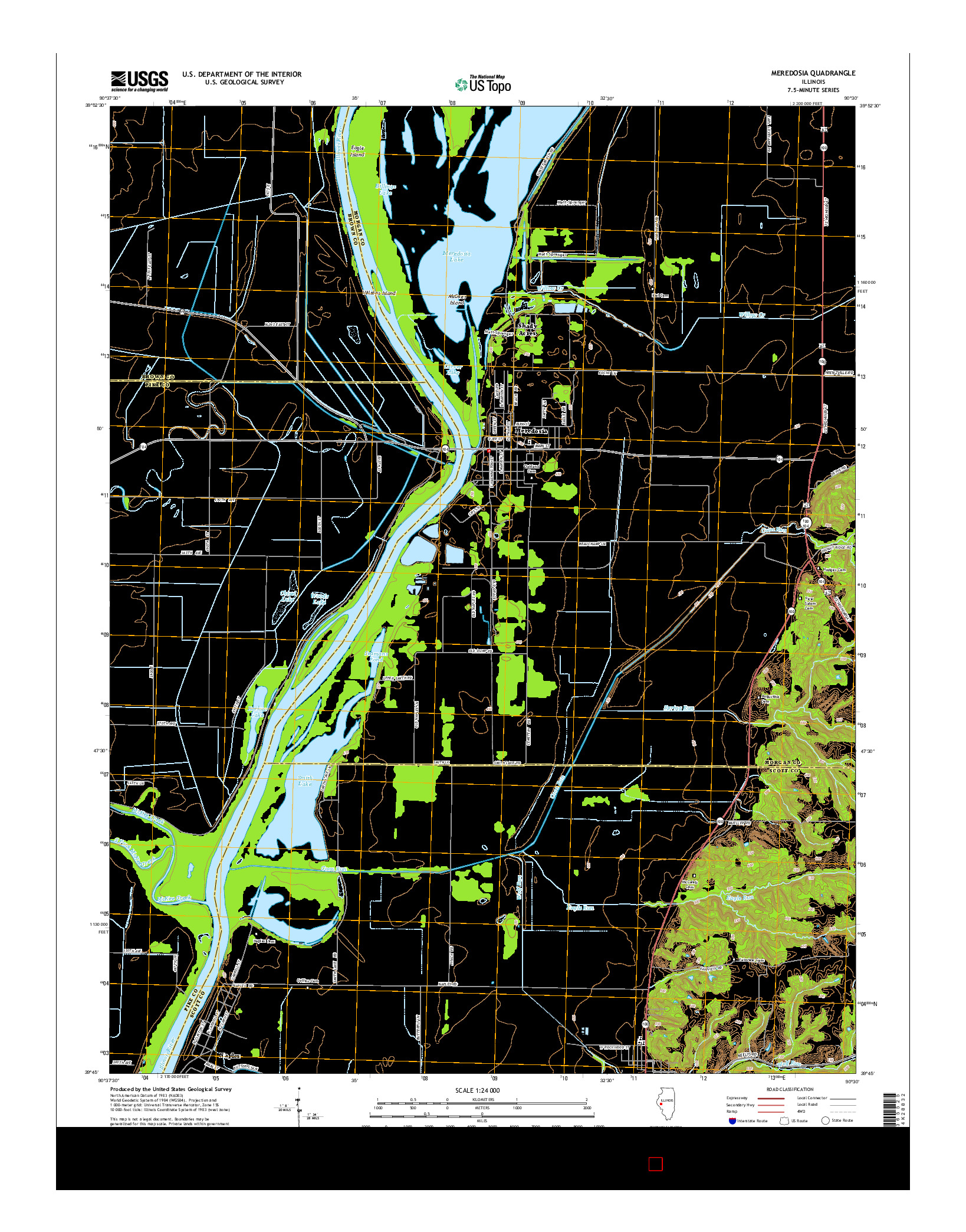 USGS US TOPO 7.5-MINUTE MAP FOR MEREDOSIA, IL 2015