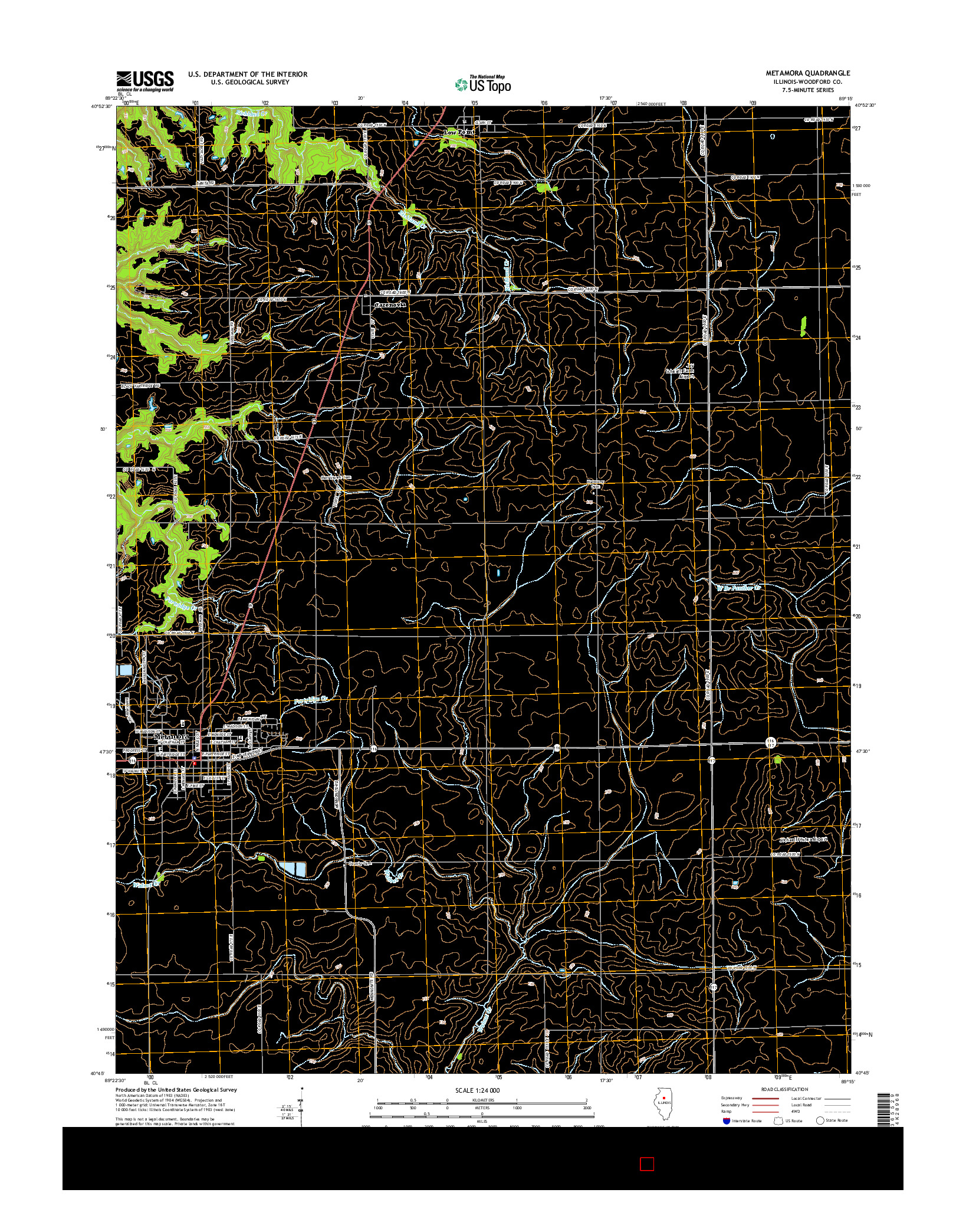 USGS US TOPO 7.5-MINUTE MAP FOR METAMORA, IL 2015