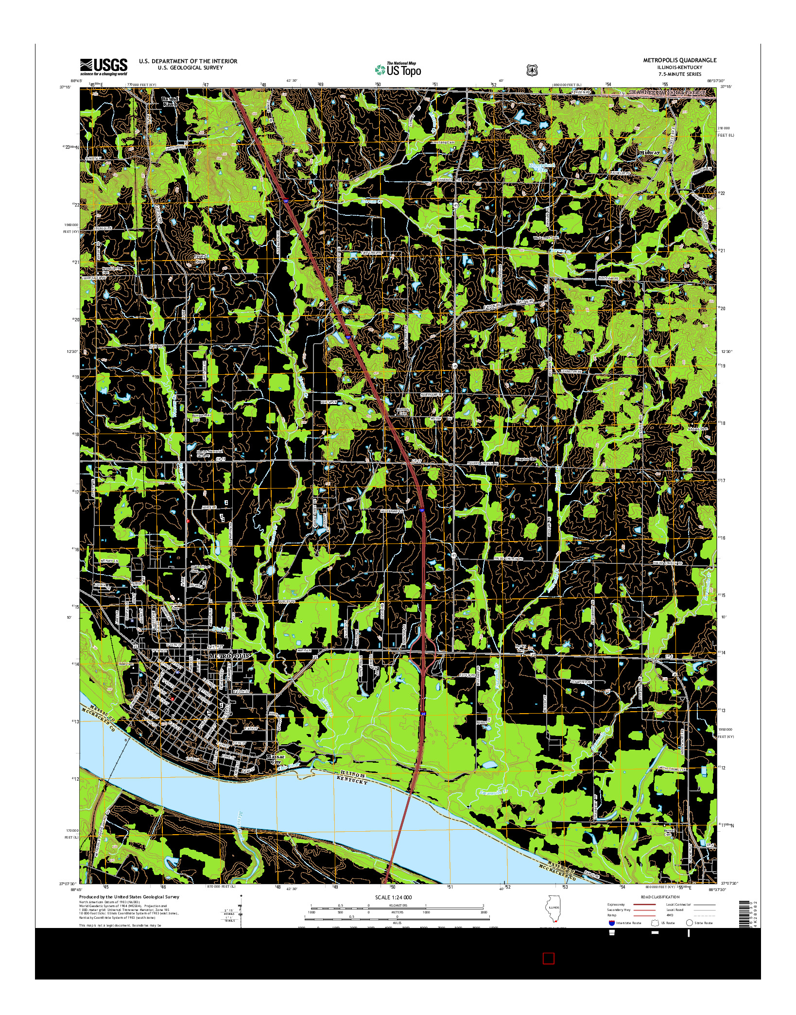 USGS US TOPO 7.5-MINUTE MAP FOR METROPOLIS, IL-KY 2015