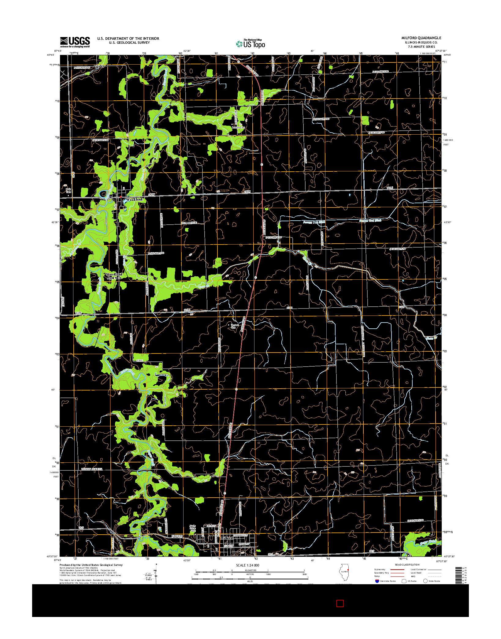 USGS US TOPO 7.5-MINUTE MAP FOR MILFORD, IL 2015