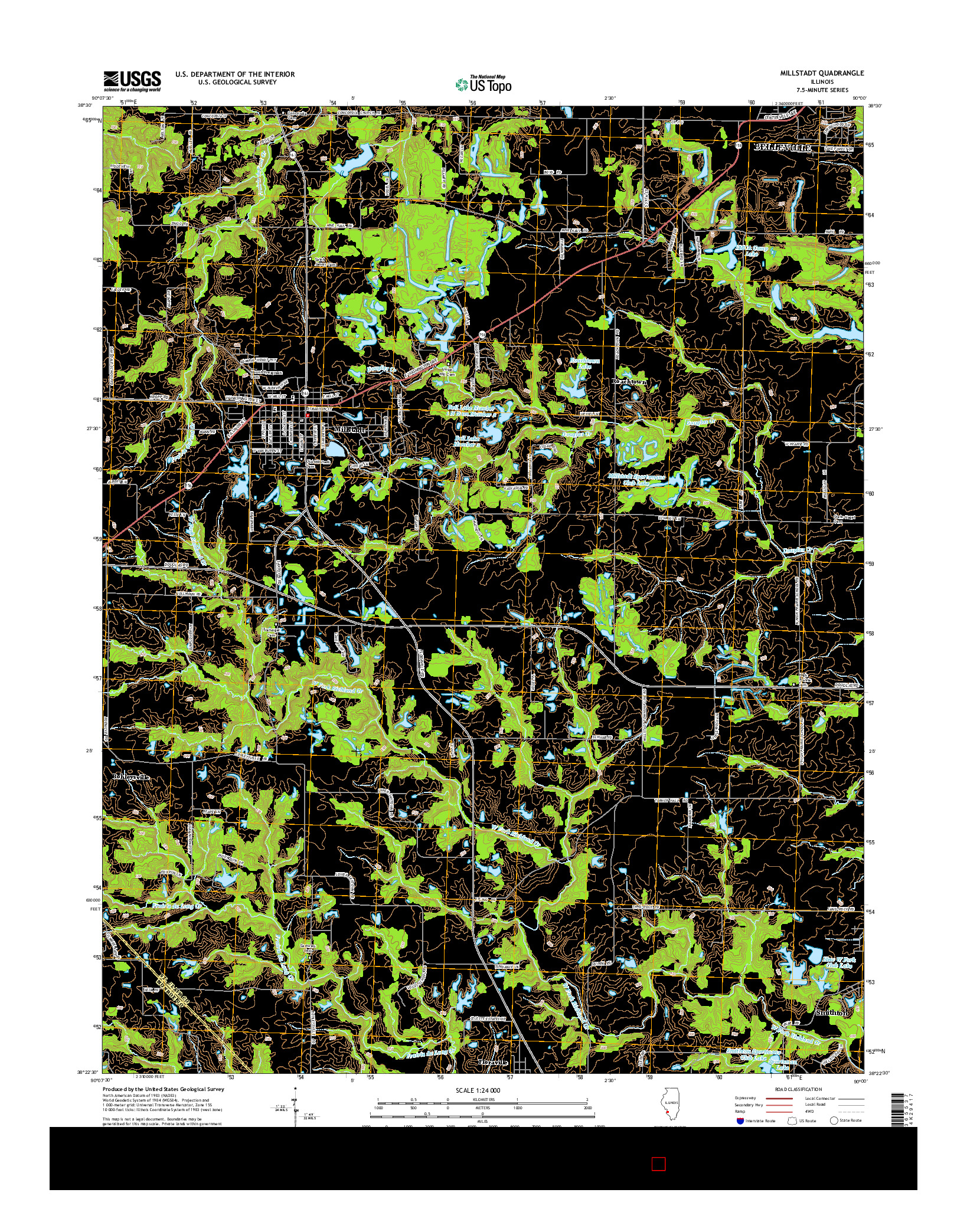 USGS US TOPO 7.5-MINUTE MAP FOR MILLSTADT, IL 2015
