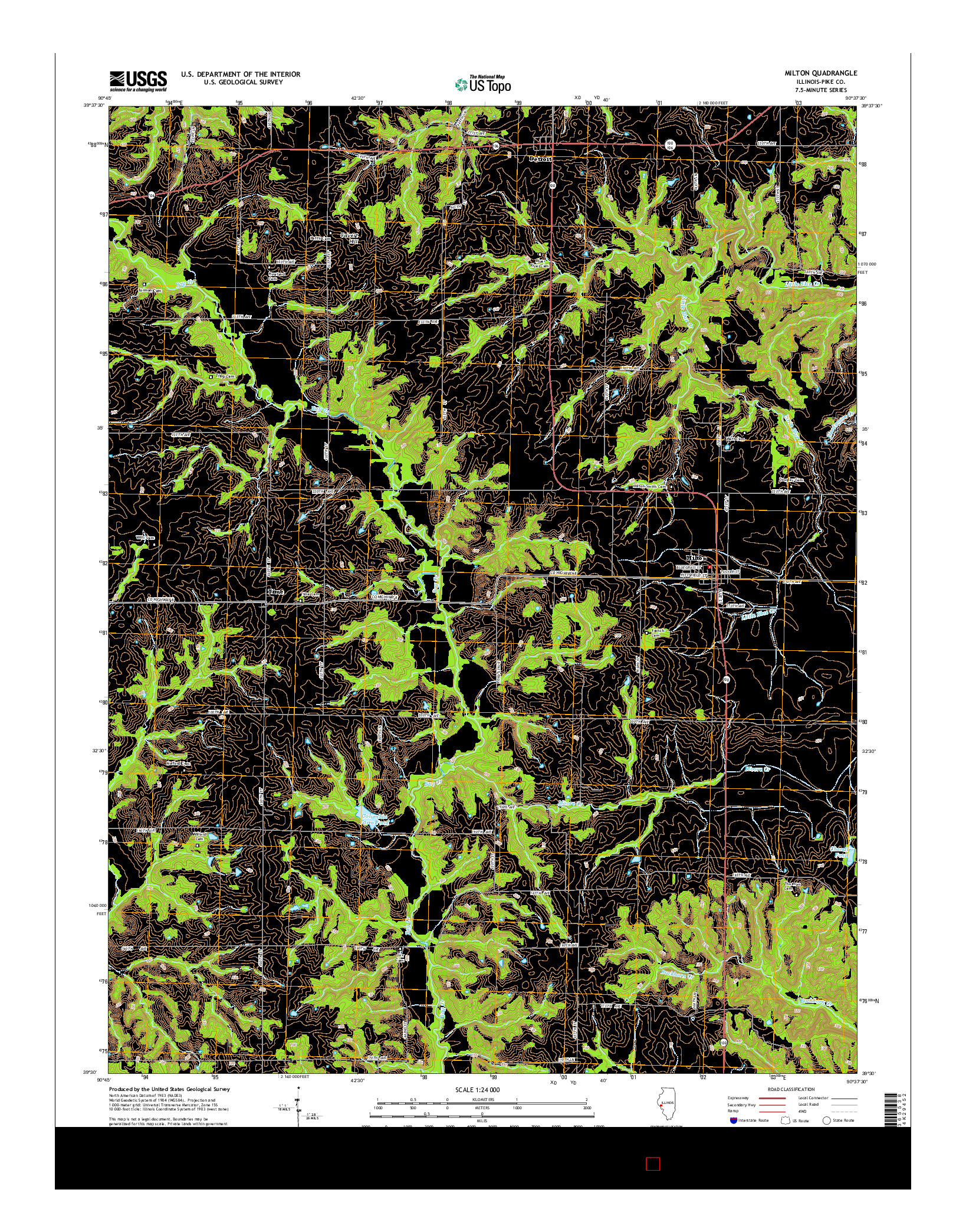 USGS US TOPO 7.5-MINUTE MAP FOR MILTON, IL 2015
